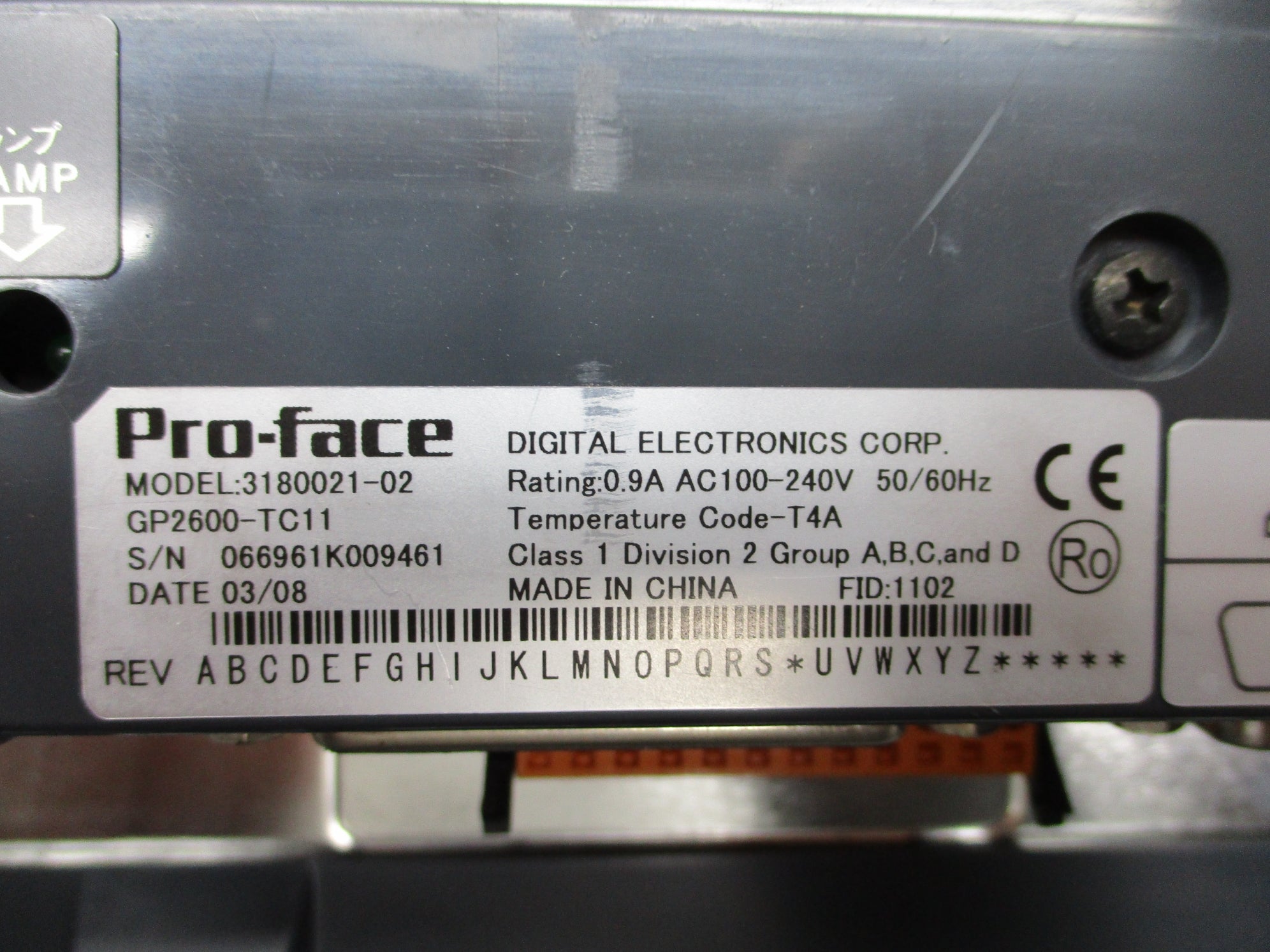 PRO-FACE 3180021-02 GP2600-TC11 UNMP