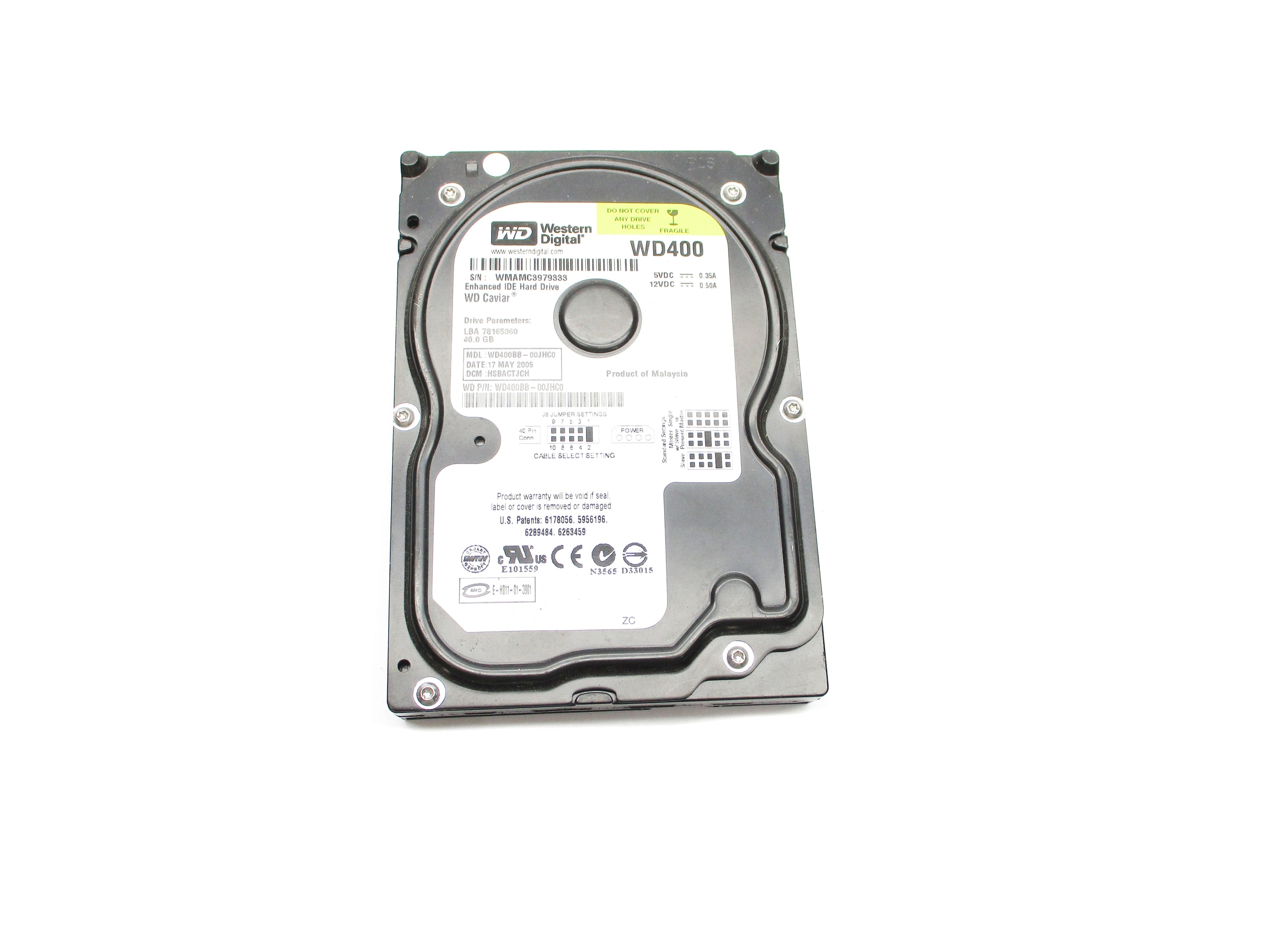 WESTERN DIGITAL WD400BB-00JHC0 UNMP