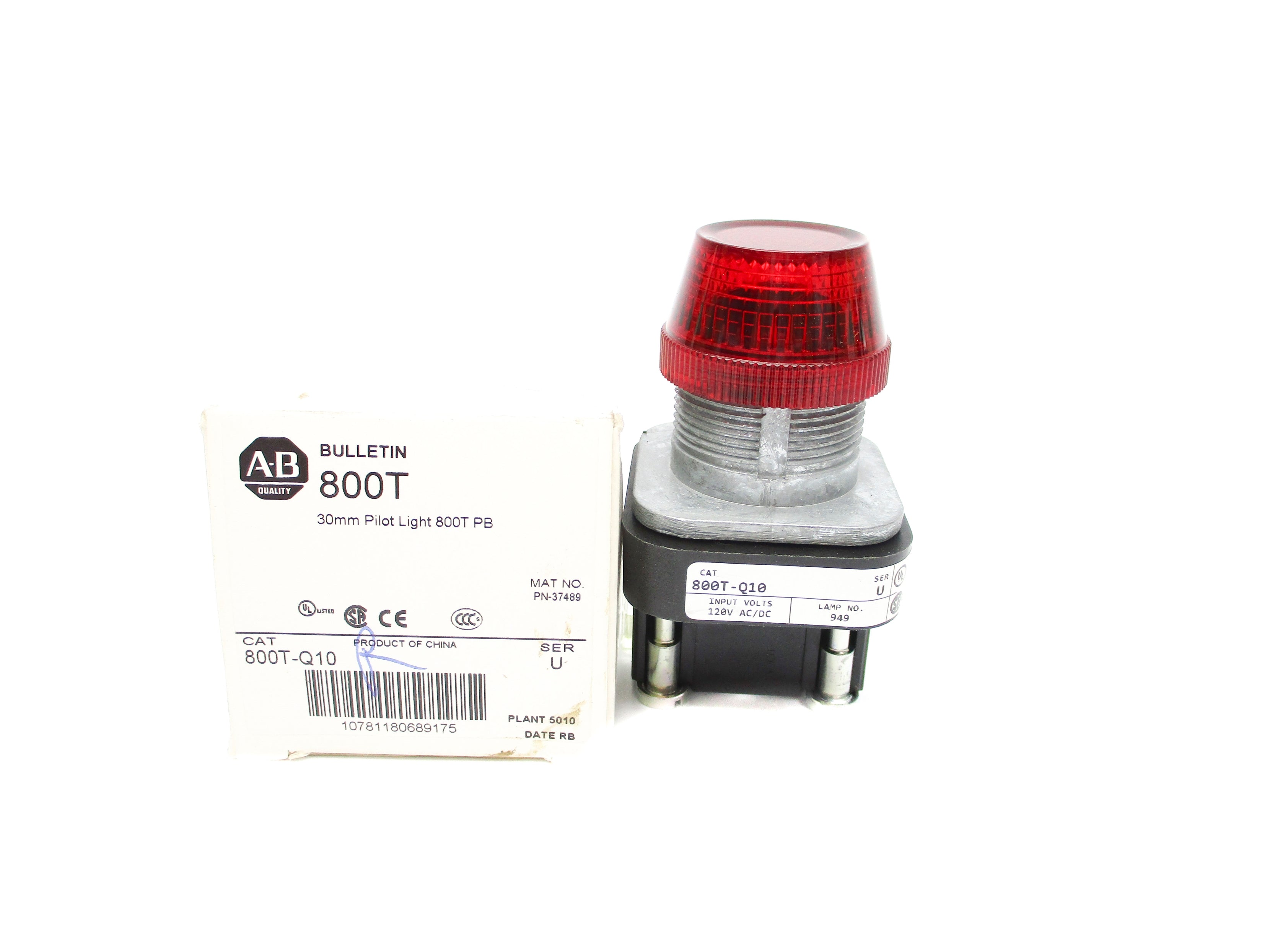 ALLEN BRADLEY 800T-Q10 SER. U (WH) NSMP