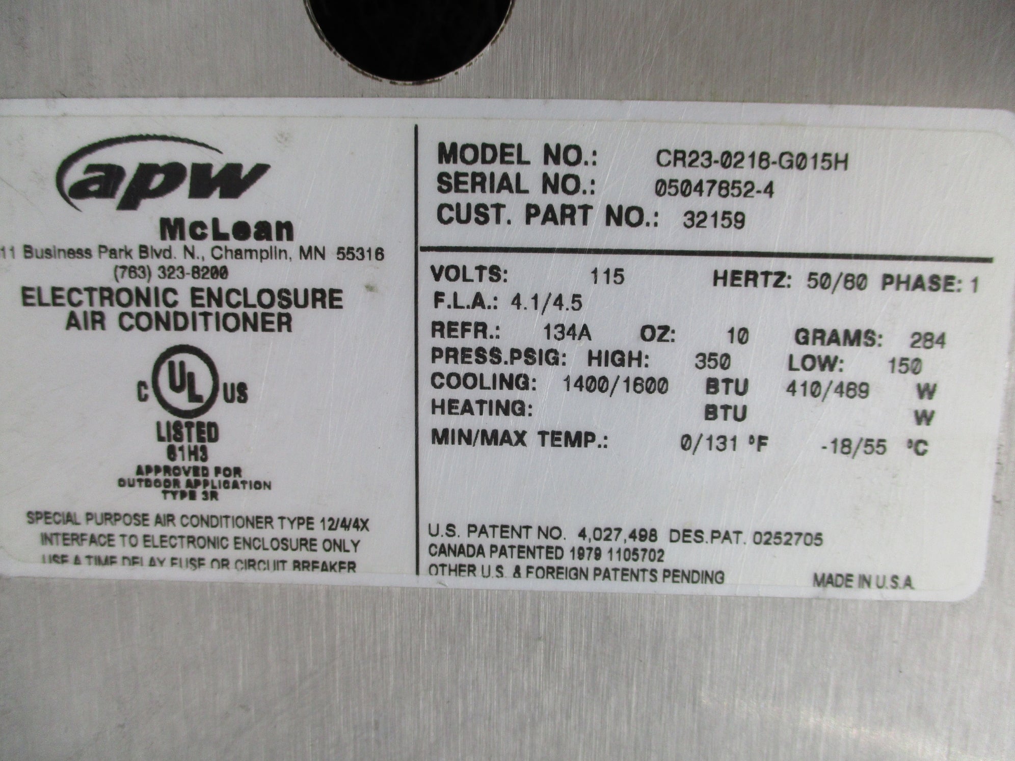 HOFFMANN CR23-0216-G015H 350PSIG UNMP