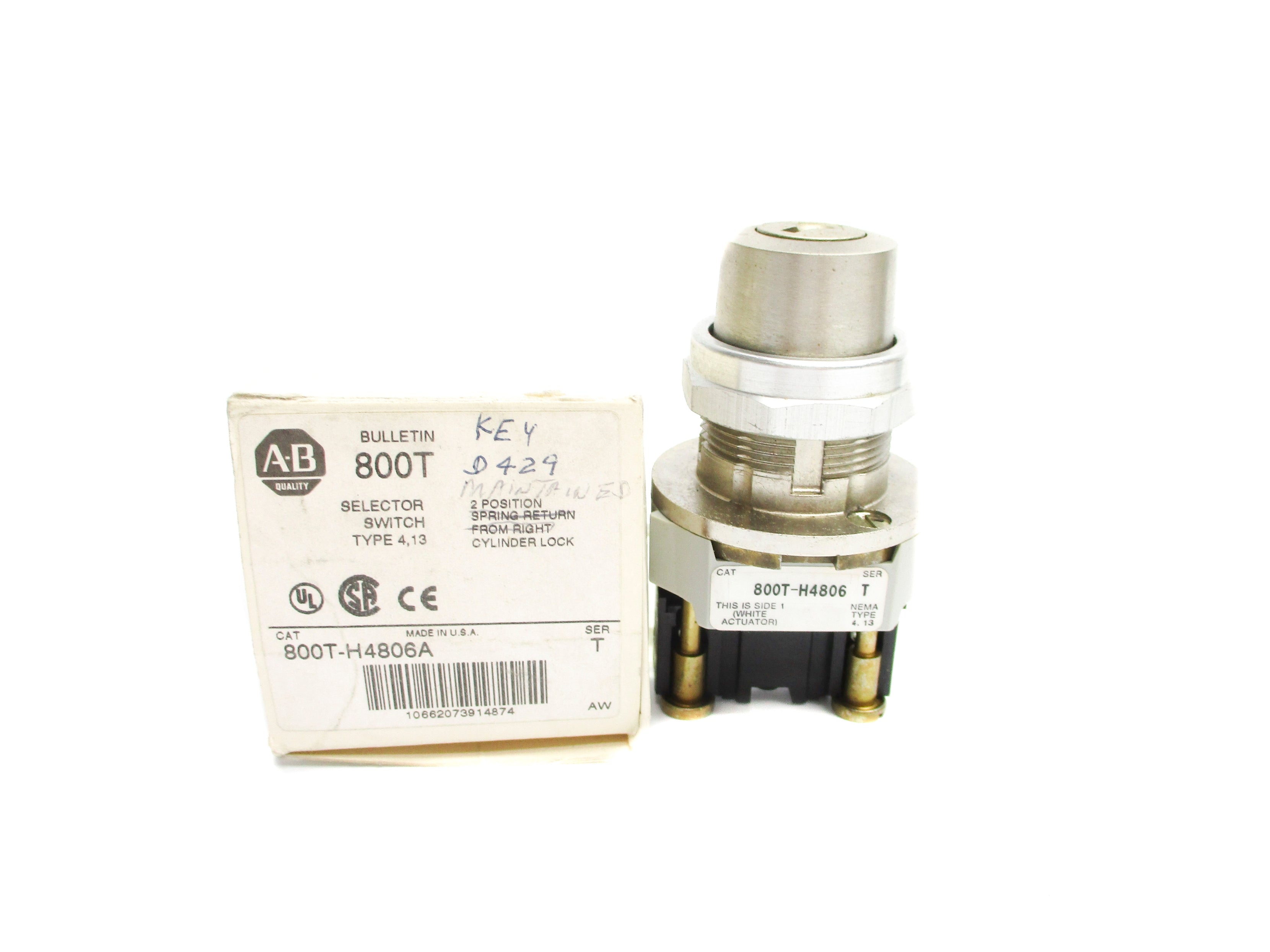 ALLEN BRADLEY 800T-H4806A SER. T (NO KEY) (WH) NSMP