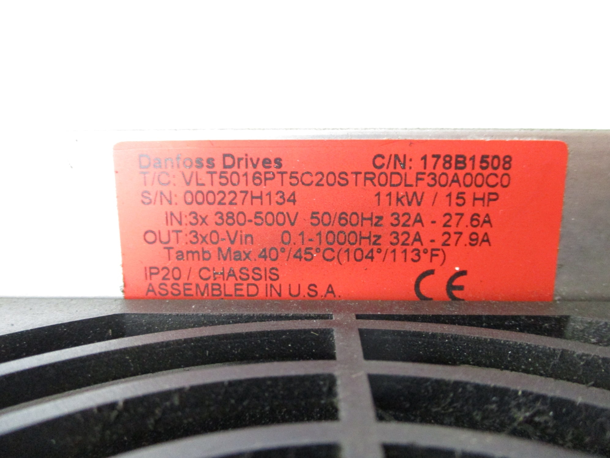 DANFOSS VLT5016PT5C20STR0DLF30A00C0 UNMP
