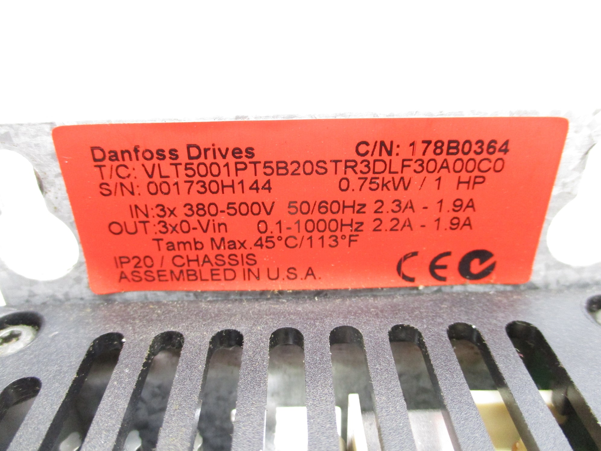 DANFOSS VLT5001PT5B20STR3DLF30A00C0 UNMP