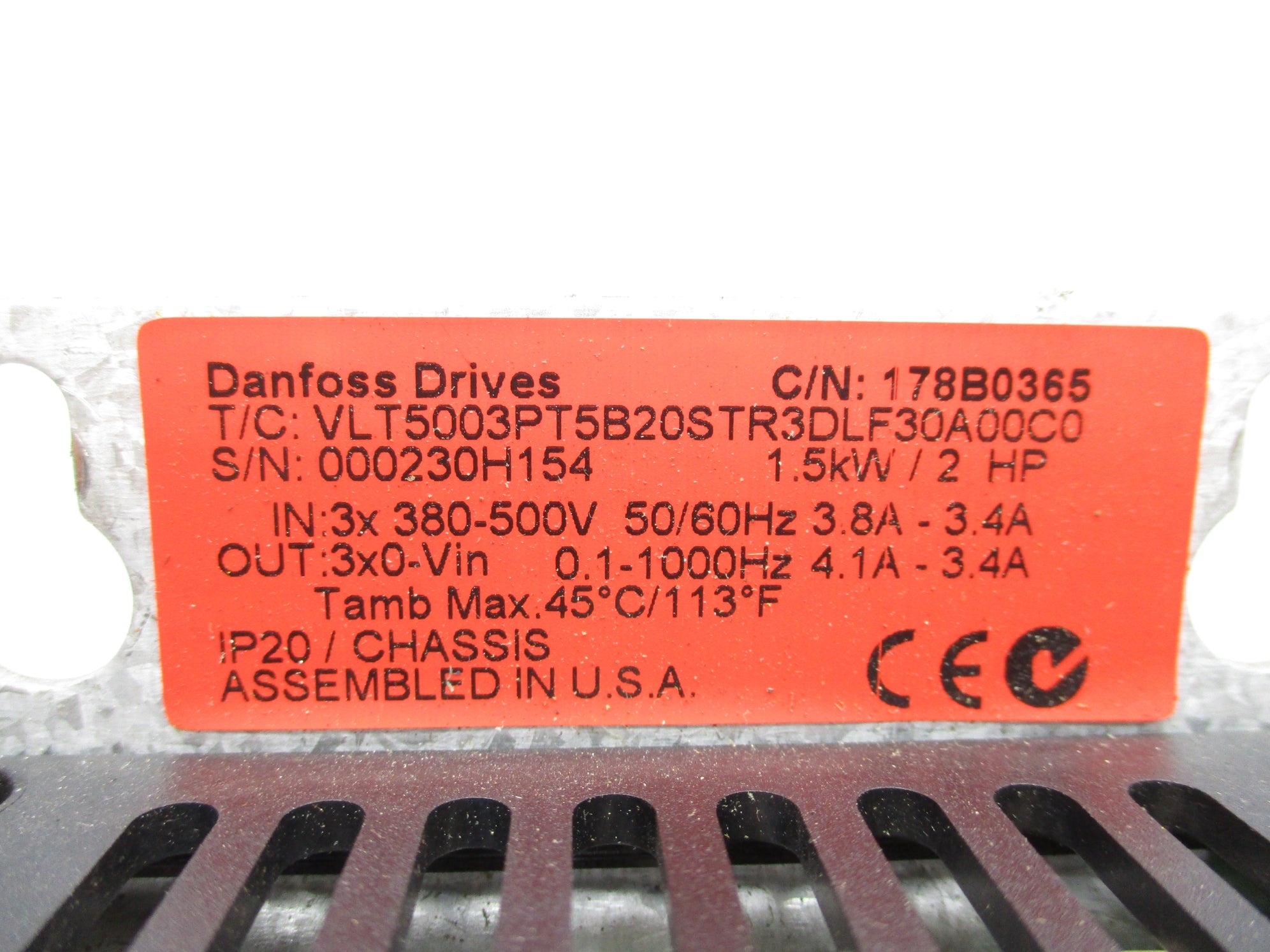 DANFOSS VLT5003PT5B20STR3DLF30A00C0 UNMP