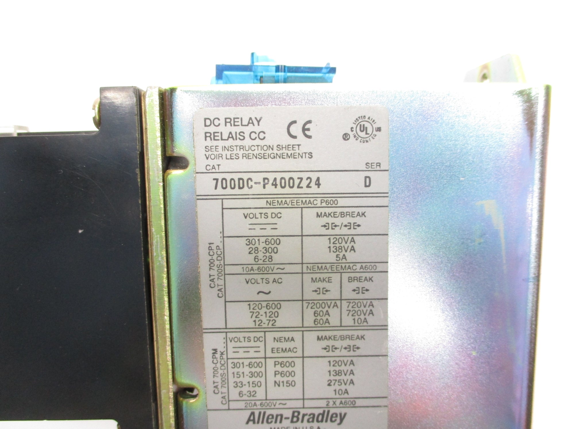 INDUSTRIAL SPARE PART 700DC-P400Z24 SER. D 24VDC 10A UNMP