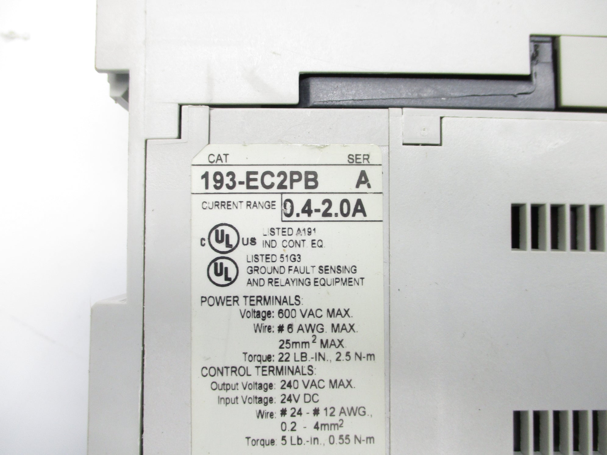INDUSTRIAL SPARE PART 193-EC2PB SER. A 0.4-2.0A UNMP