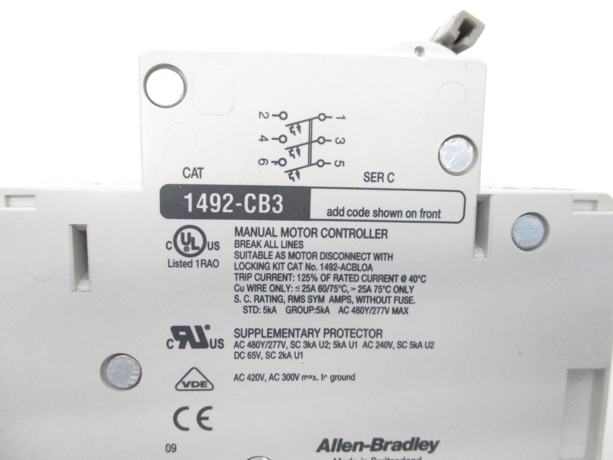 ALLEN BRADLEY 1492-CB3G030 SER. C 3A 277V NSNP