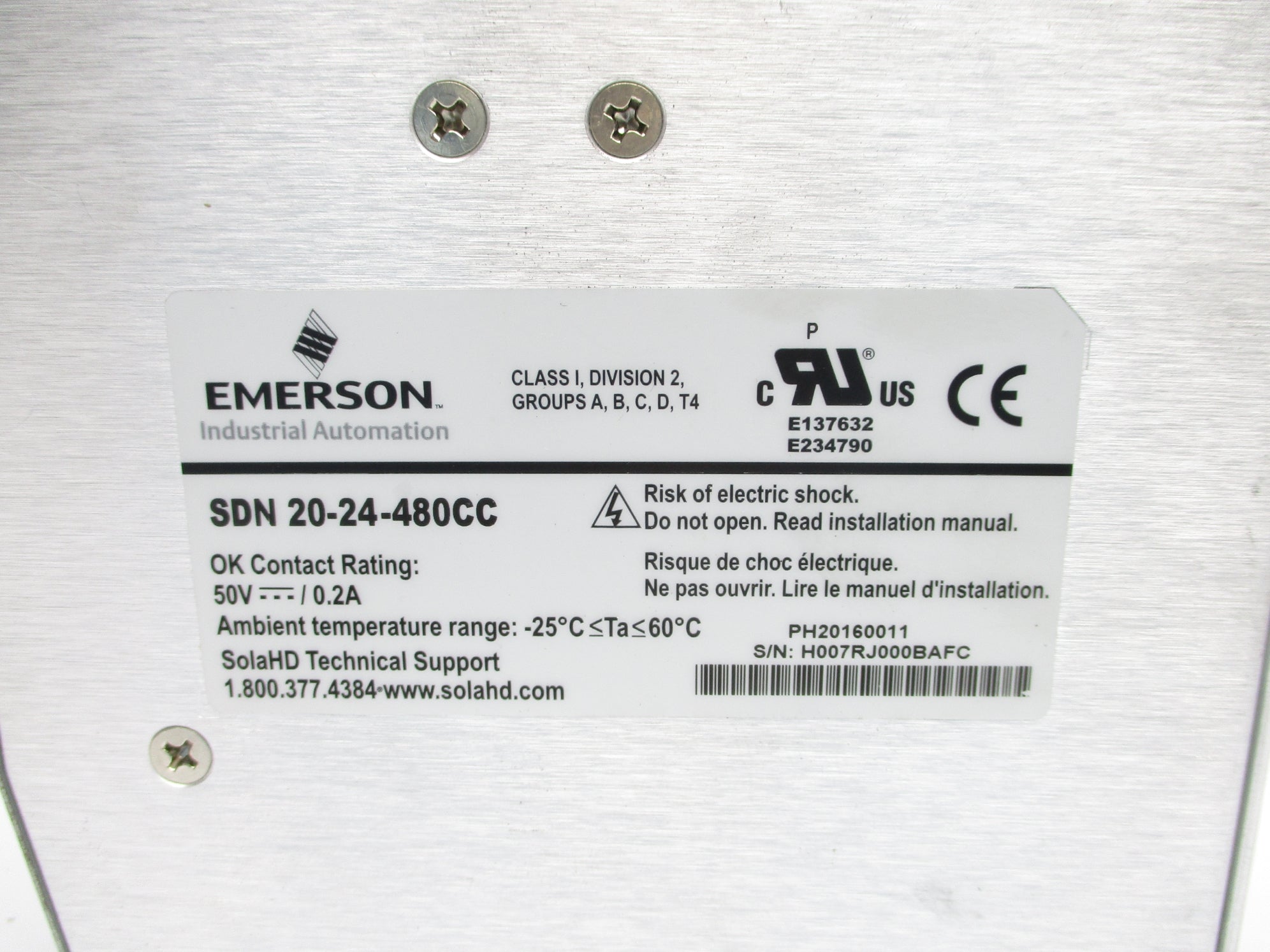 SOLA SDN20-24-480CC NSNP