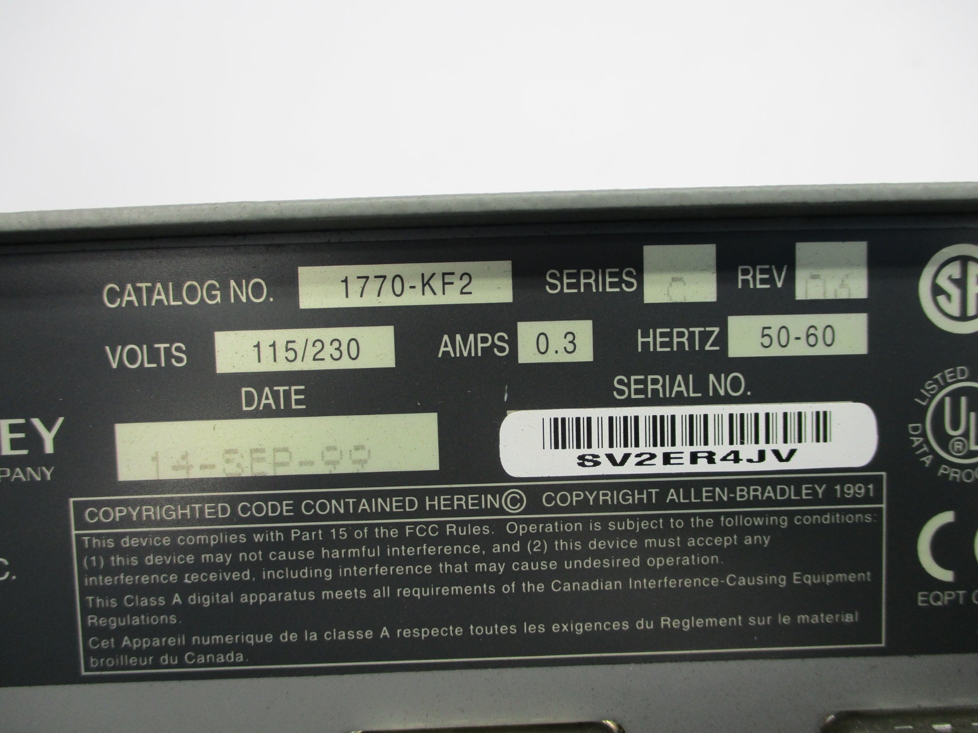 ALLEN BRADLEY 1770-KF2 SER. C UNMP