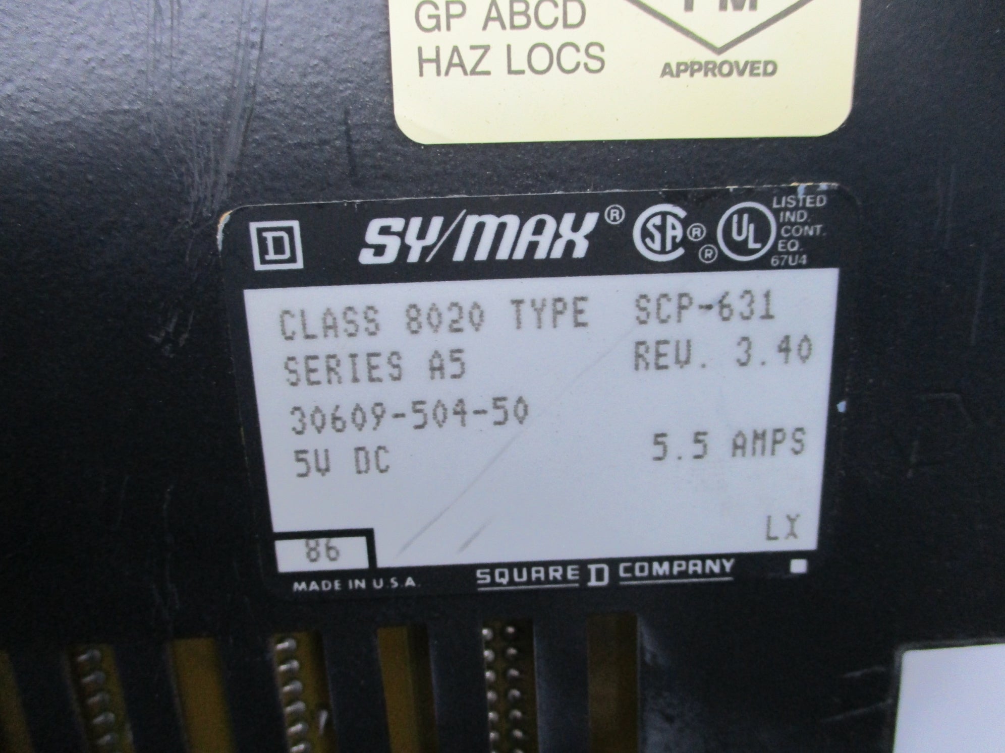 SQUARE D 8020SCP631 SER. A5 UNMP