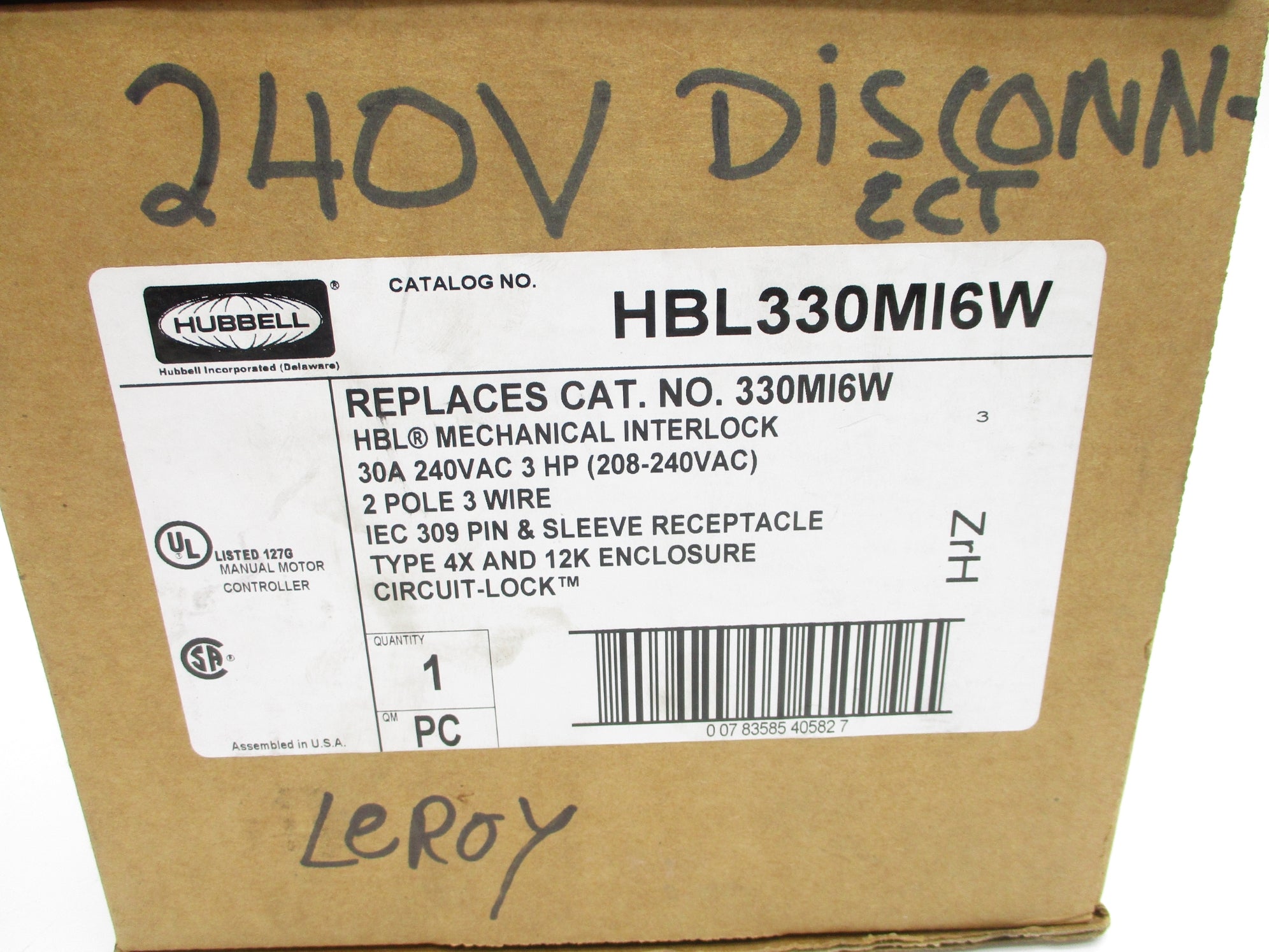 HUBBELL HBL330MI6W NSMP