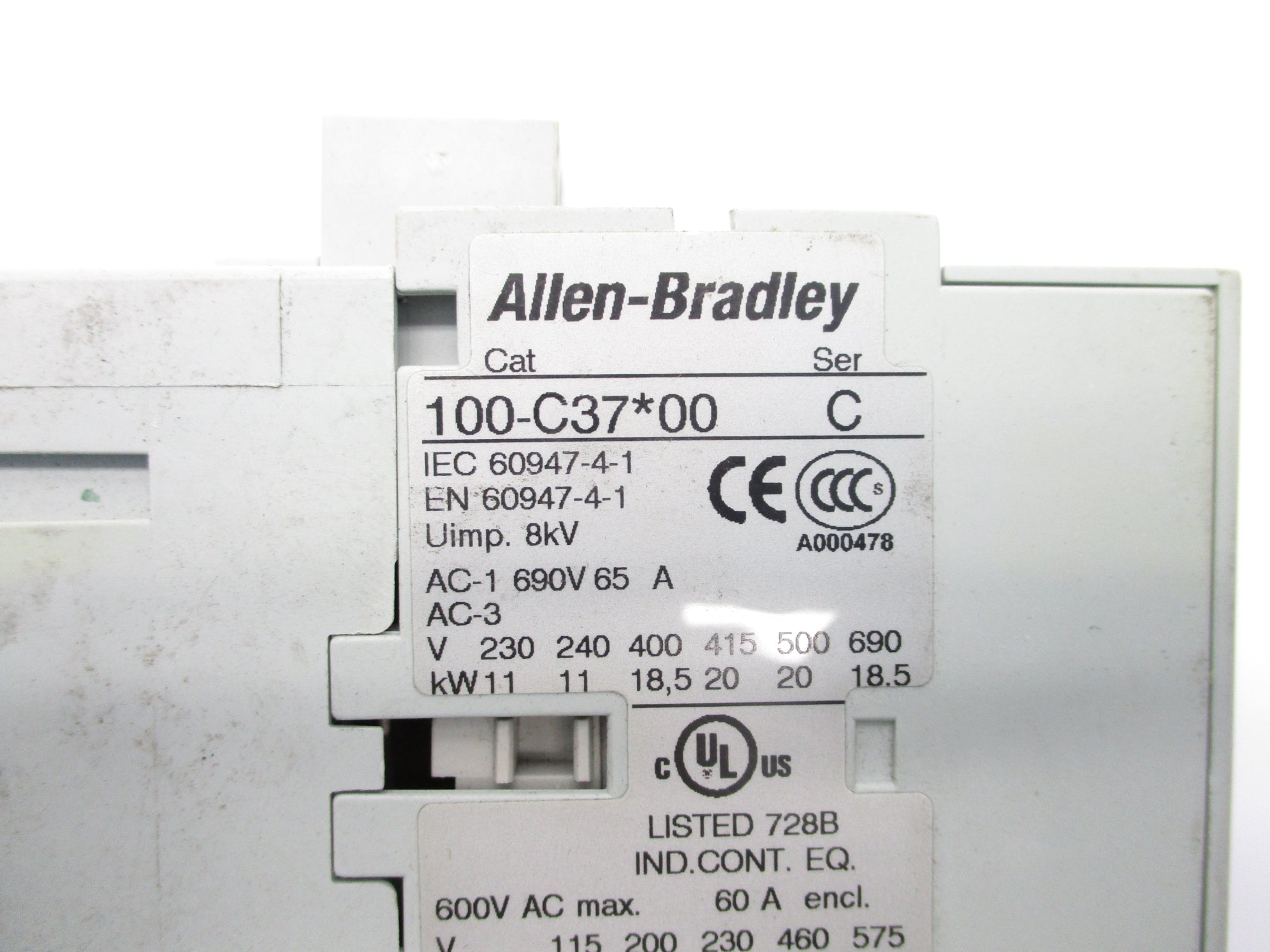 ALLEN BRADLEY 100-C37D00 SER. C 110/120V UNMP