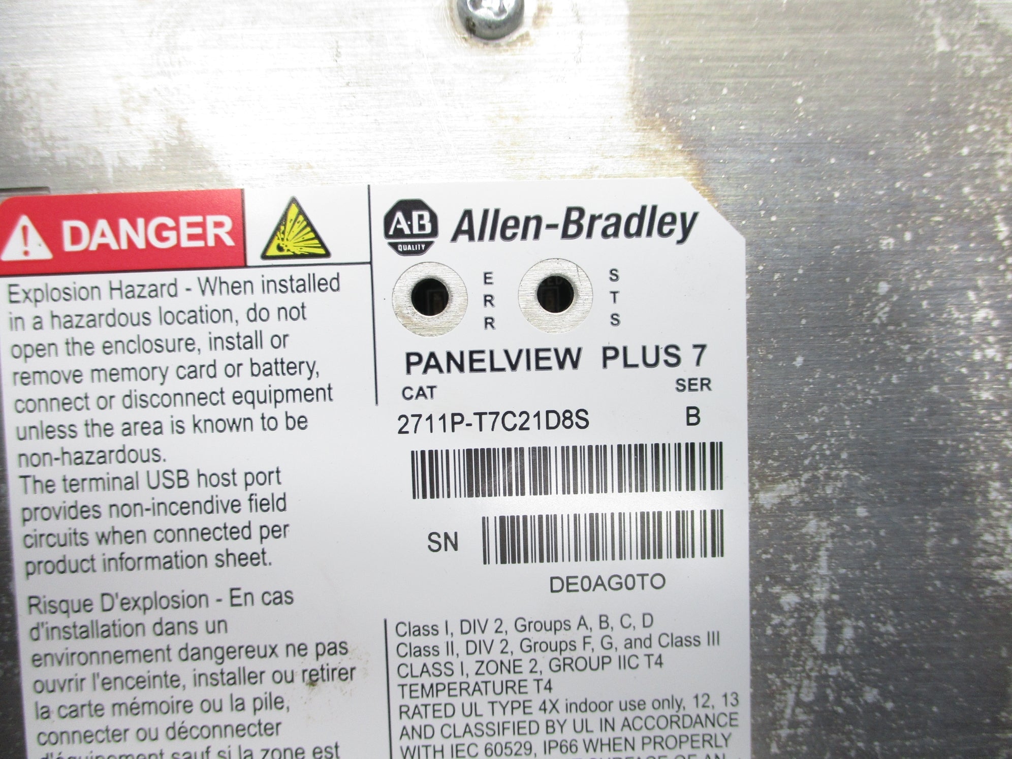 ALLEN BRADLEY 2711P-T7C21D8S SER. B UNMP