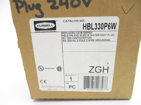 HUBBELL HBL330P6W 250VAC 30A NSMP