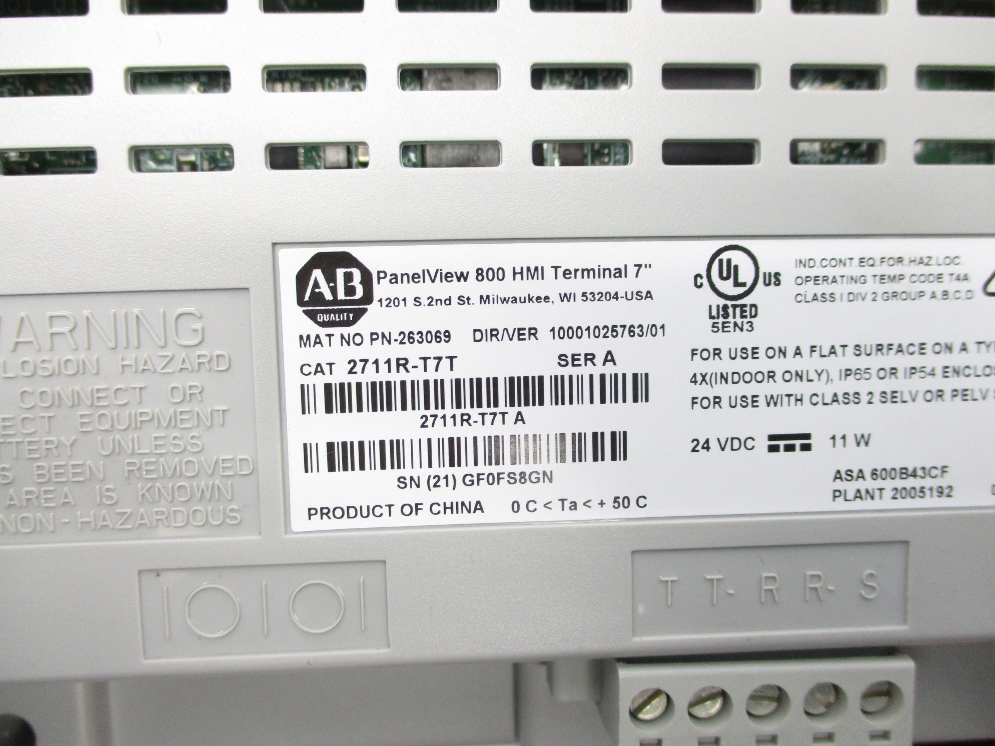 ALLEN BRADLEY 2711R-T7T SER. A NSNP