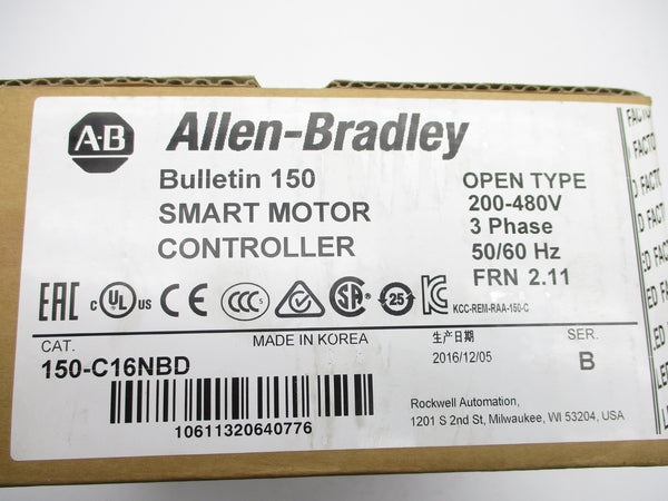 ALLEN BRADLEY 150-C16NBD SER. B F/W 2.11 DATE: 2016 NSFS