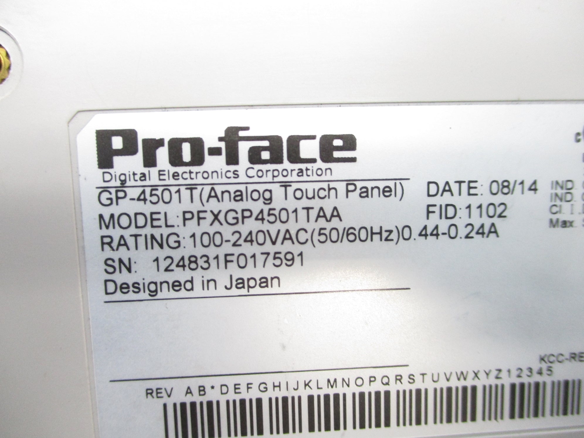 PRO-FACE GP-4501T PFXGP4501TAA UNMP