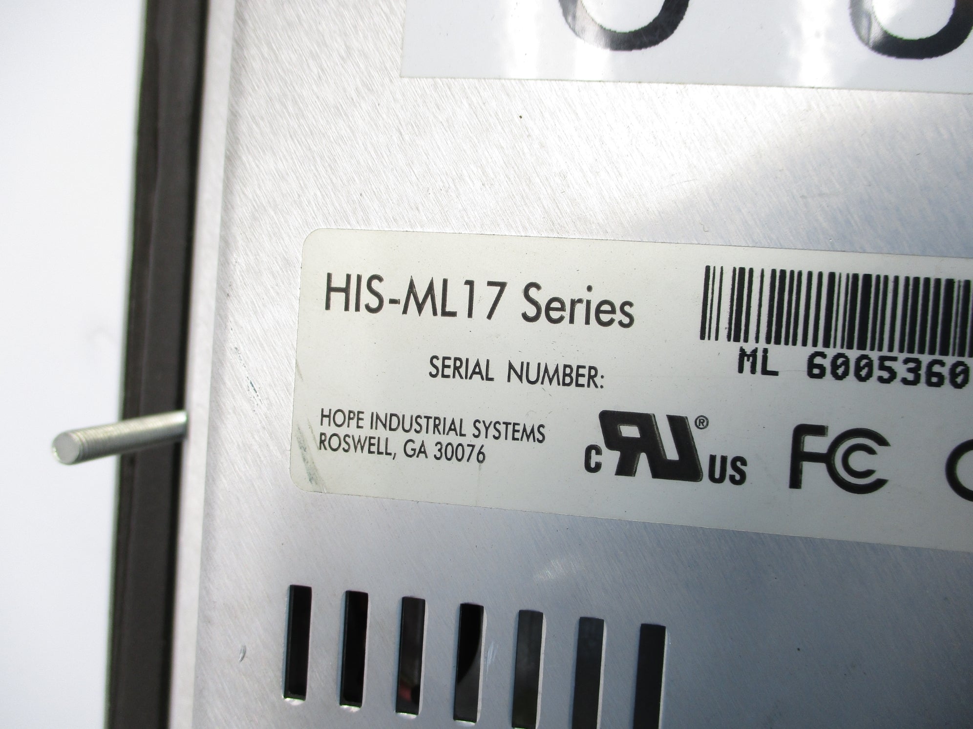 HOPE INDUSTRIAL SYSTEMS HIS-ML17 (AS PICTURED) UNMP