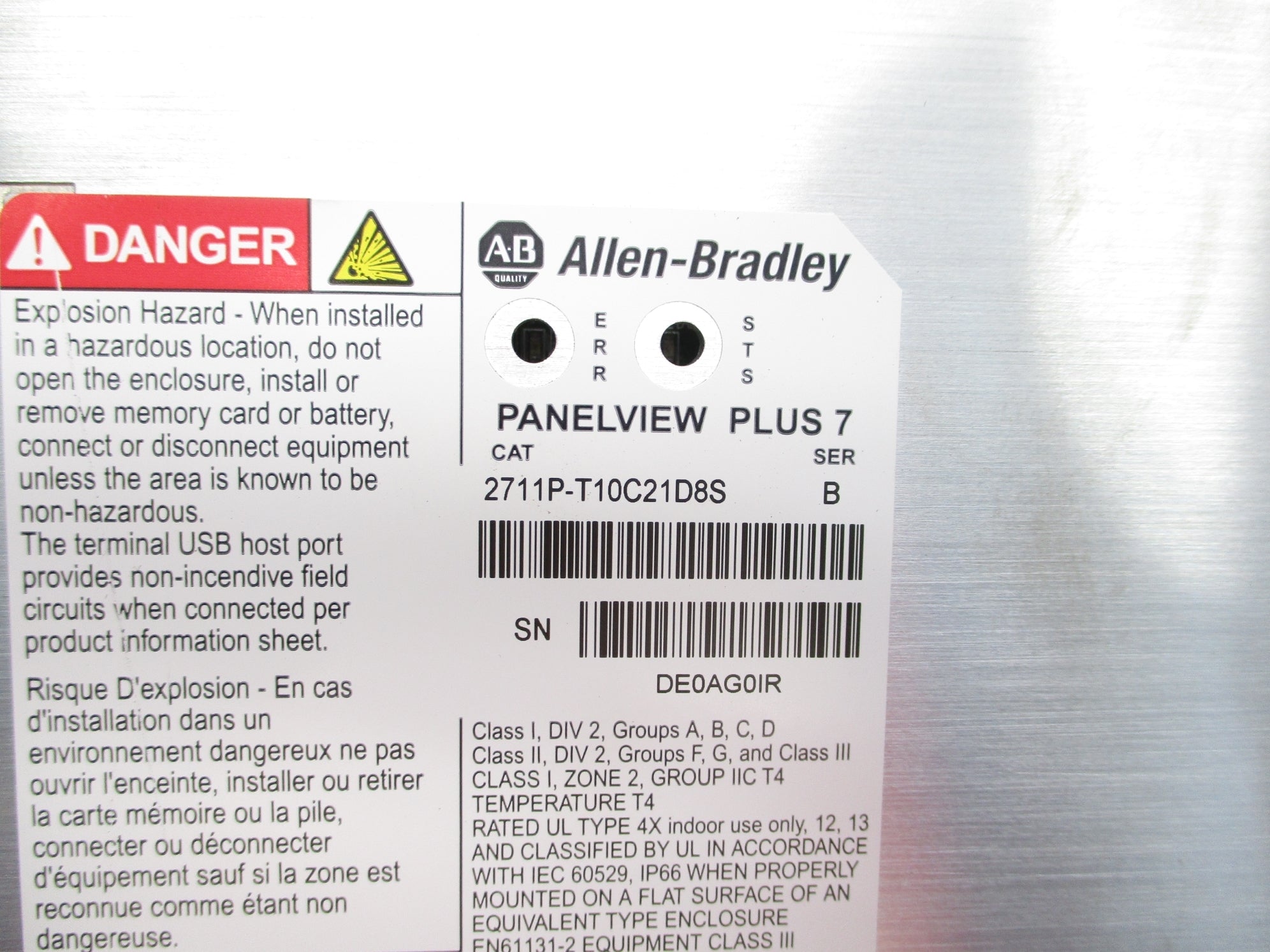 ALLEN BRADLEY 2711P-T10C21D8S SER. B UNMP