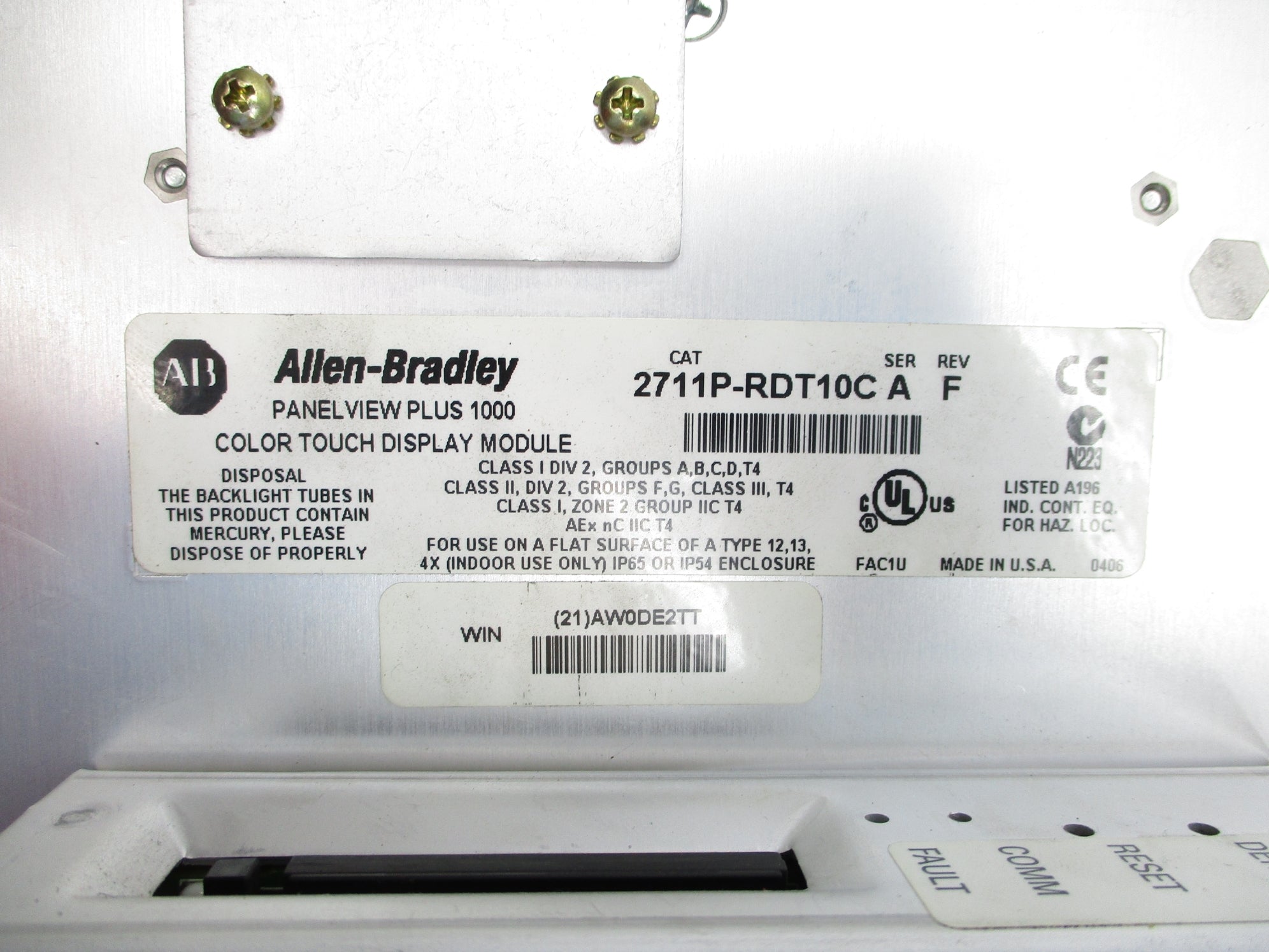 ALLEN BRADLEY 2711P-T10C6D1 SER. A UNMP