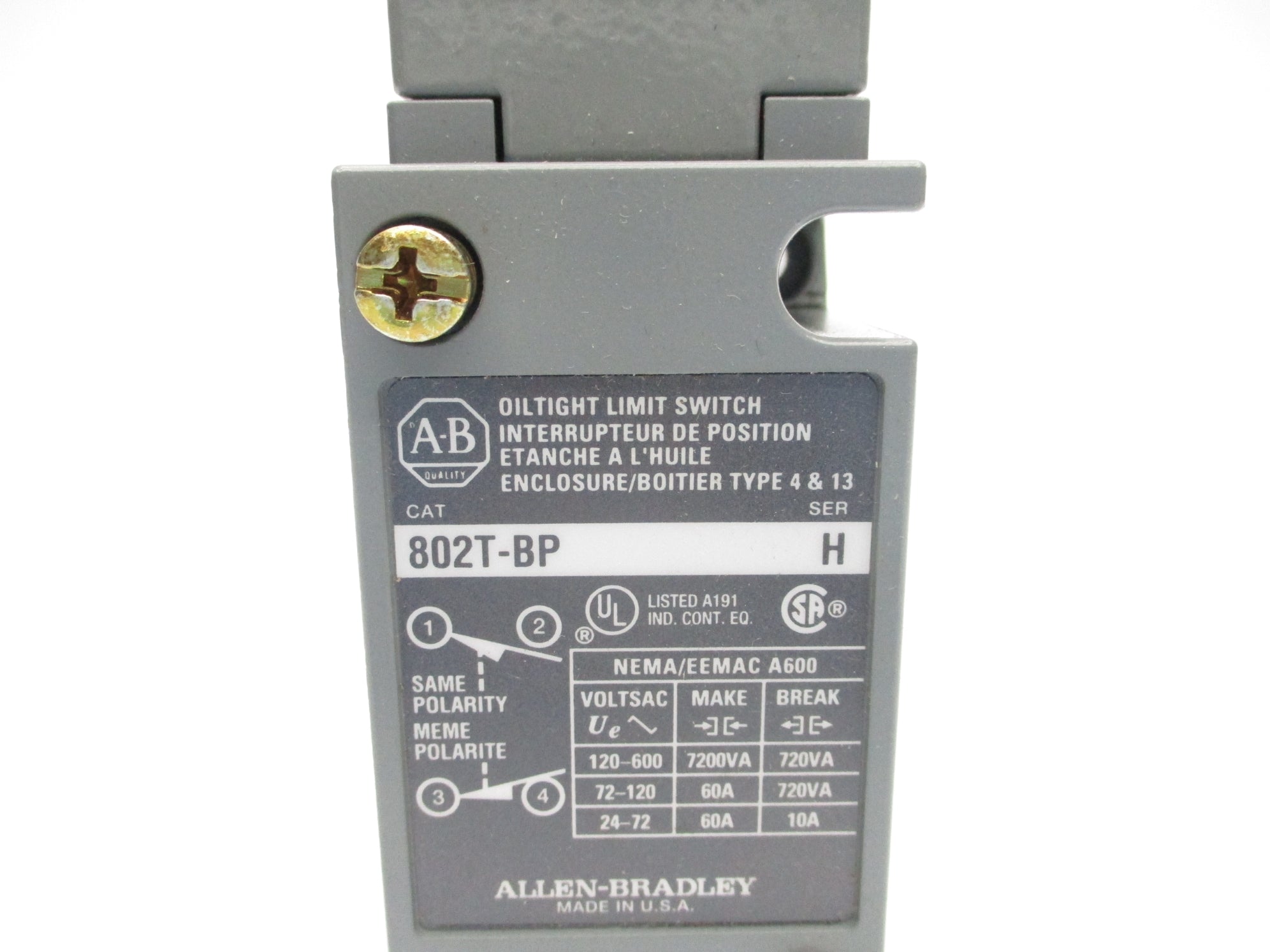 ALLEN BRADLEY 802T-BP SER. H NSNP