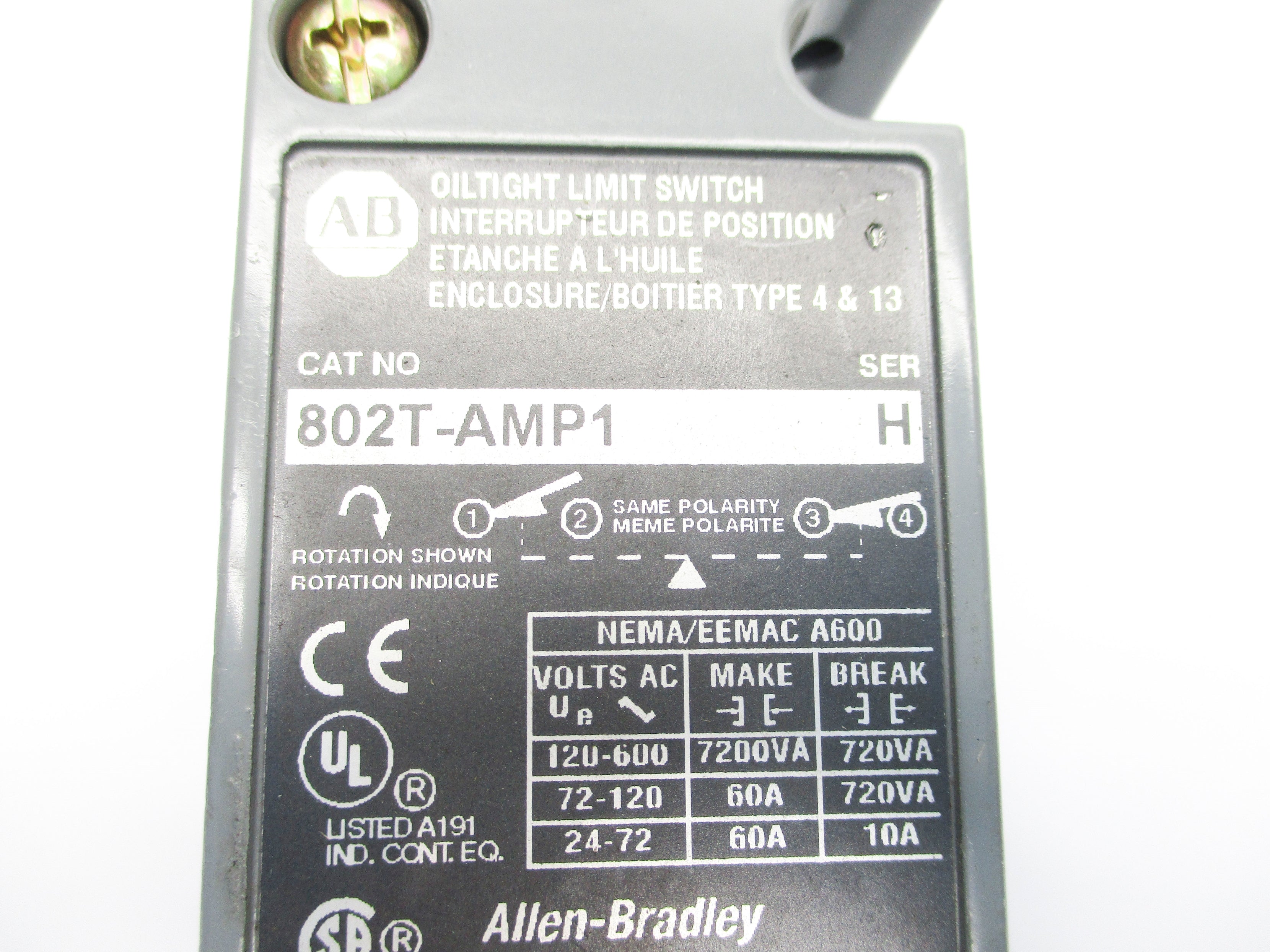 ALLEN BRADLEY 802T-AMP1 SER. H NSNP