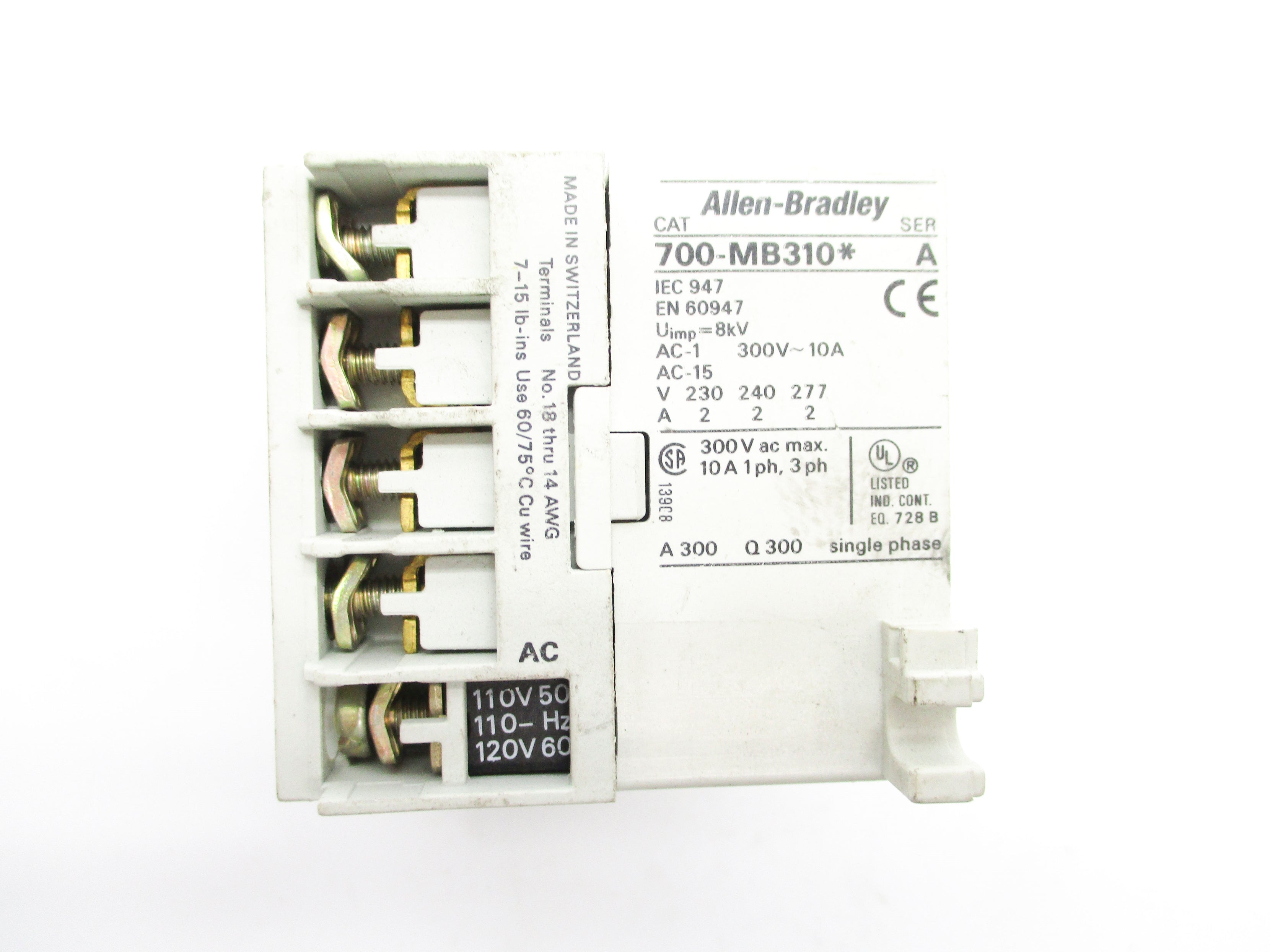 INDUSTRIAL SPARE PART 700-MB310D SER. A 110/120V 10A UNMP