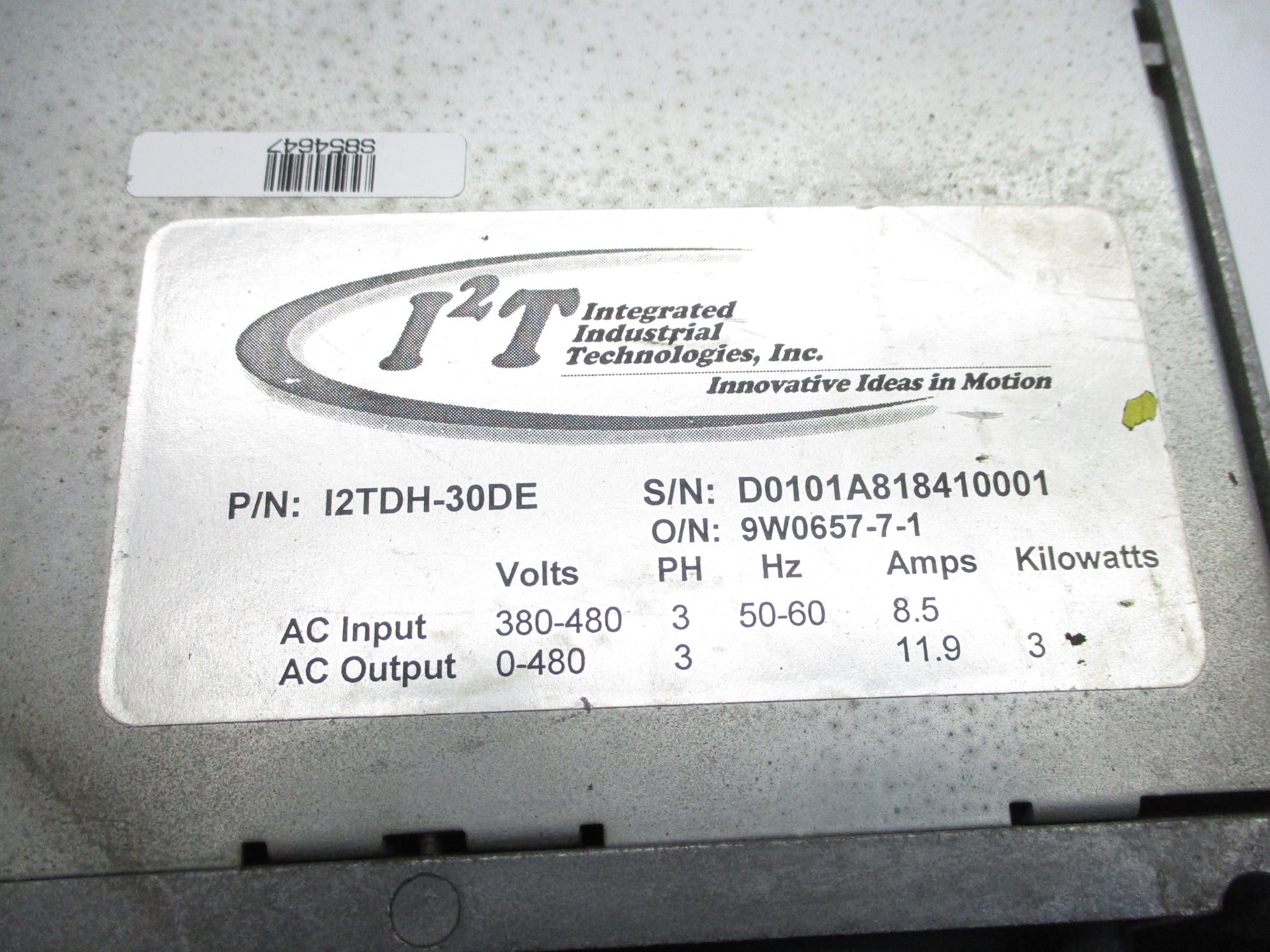 INTEGRATED INDUSTRIAL TECHNOLOGIES I2TDH-30DE UNMP