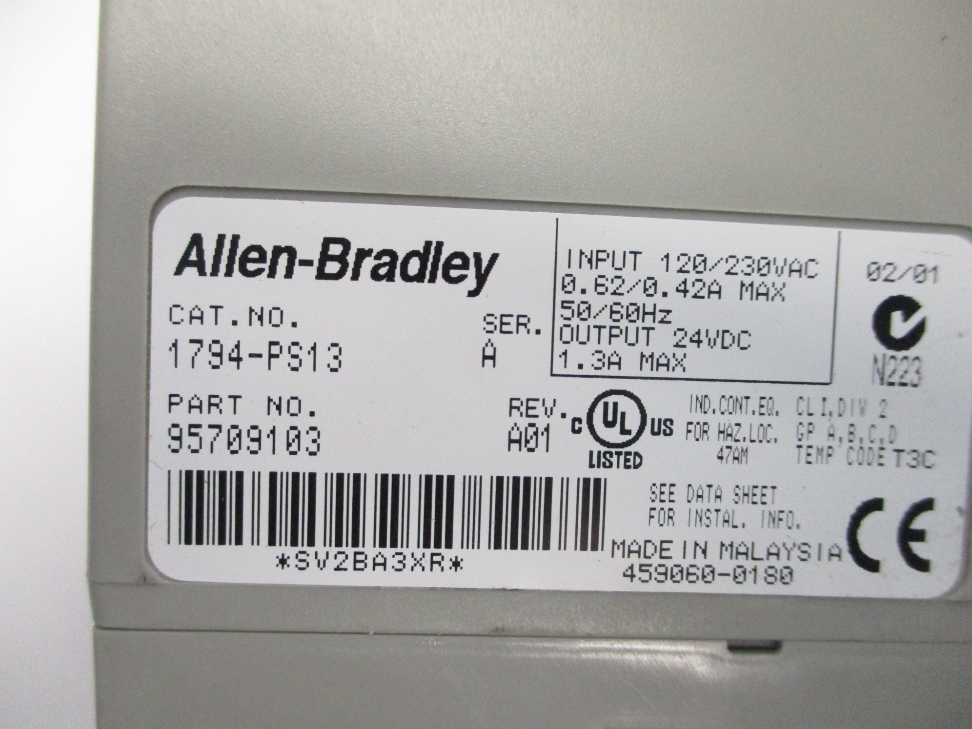 ALLEN BRADLEY 1794-PS13 SER. A UNMP