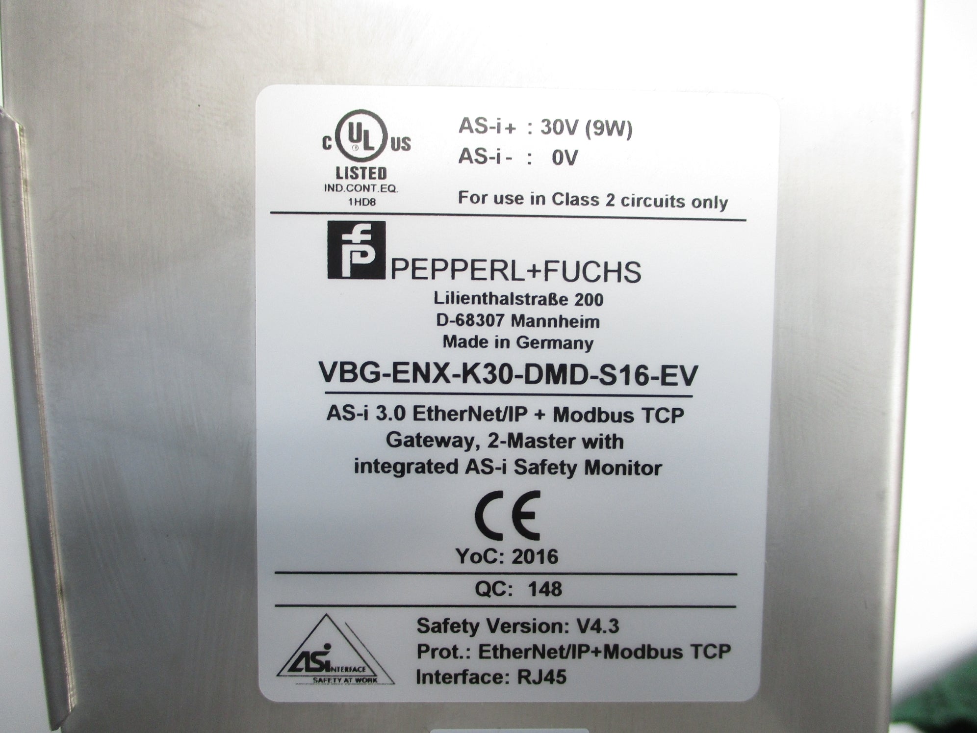 PEPPERL+FUCHS VBG-ENX-K30-DMD-S16-EV NSNP