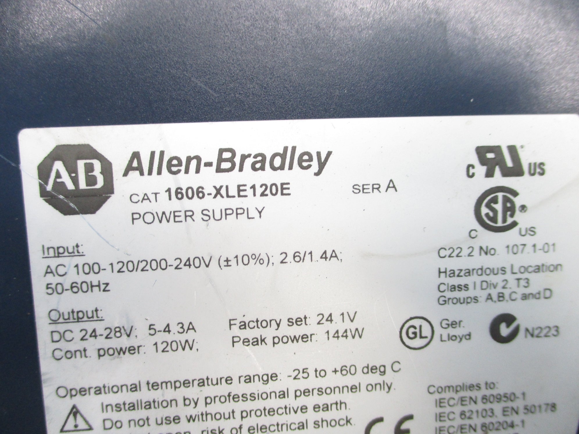 ALLEN BRADLEY 1606-XLE120E SER. A NSNP