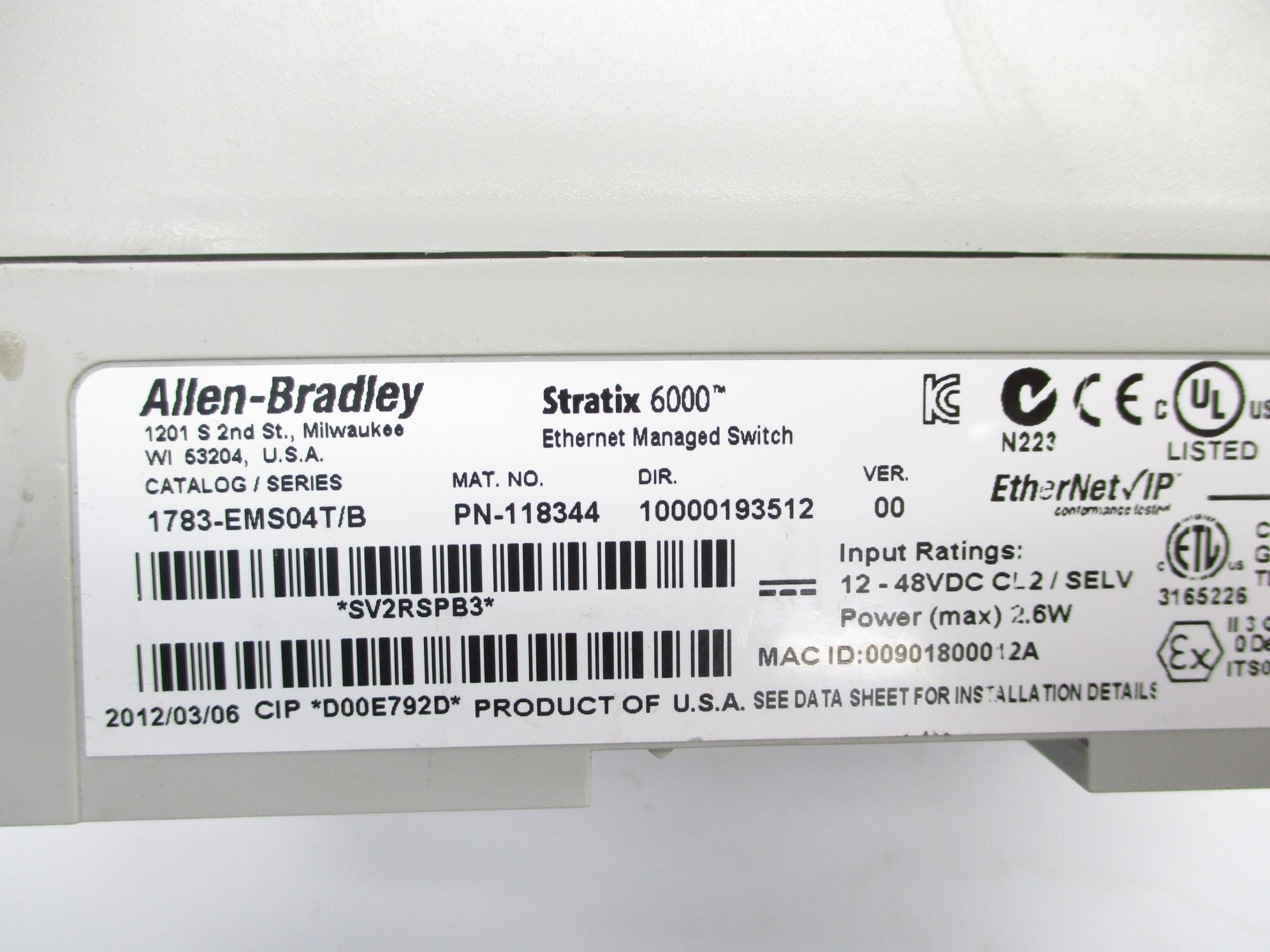 ALLEN BRADLEY 1783-EMS04T SER. B NSNP