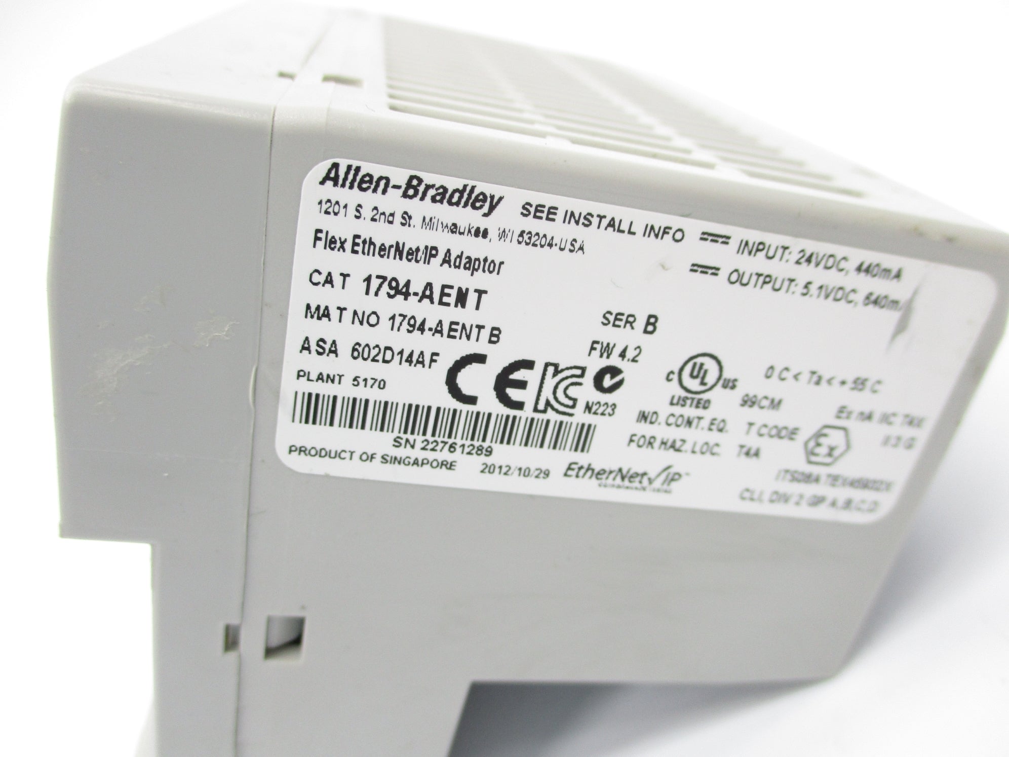 ALLEN BRADLEY 1794-AENT SER. B F/W 4.2 UNMP