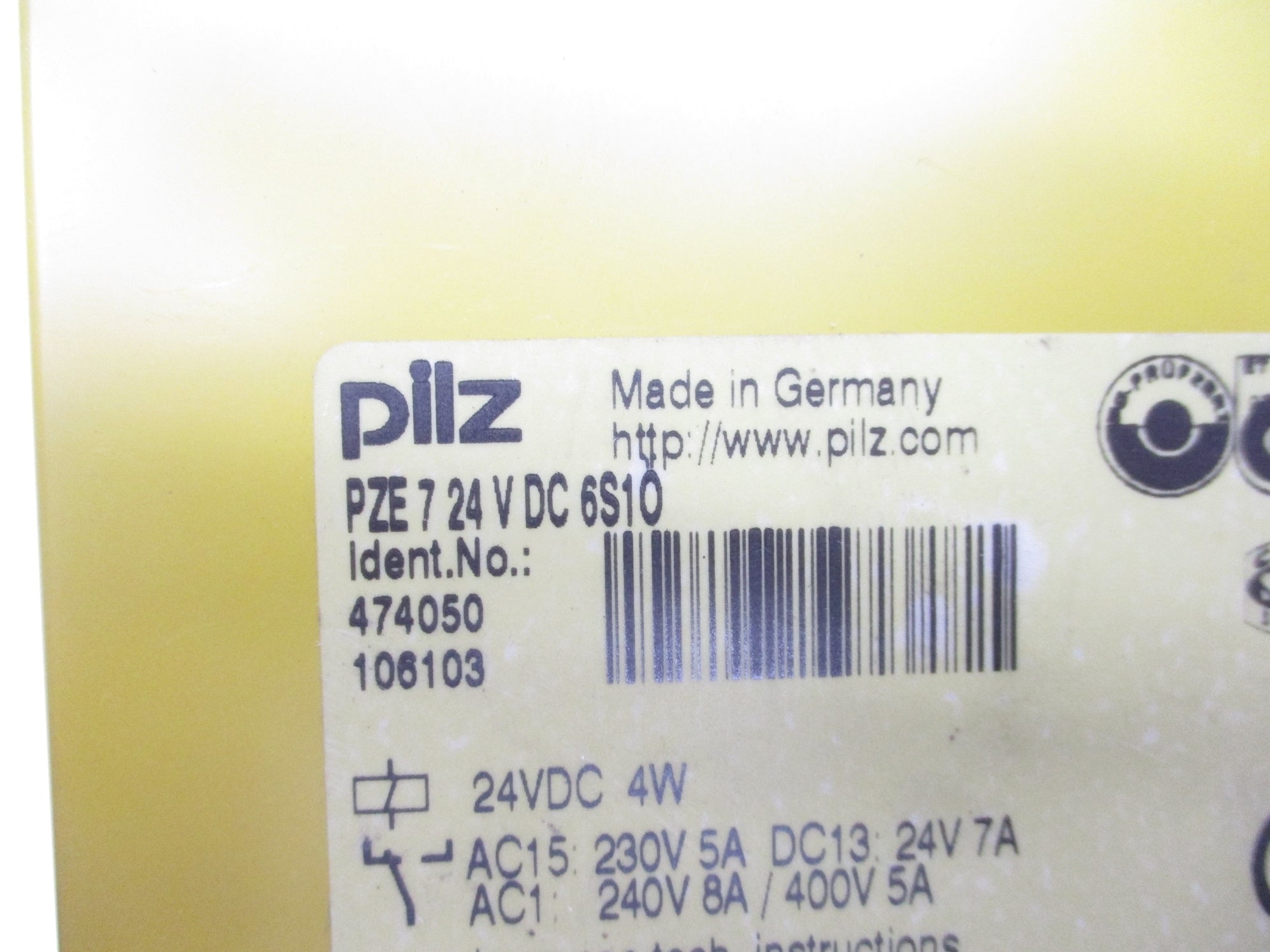 PILZ PZE724VDC6S10 24VDC UNMP