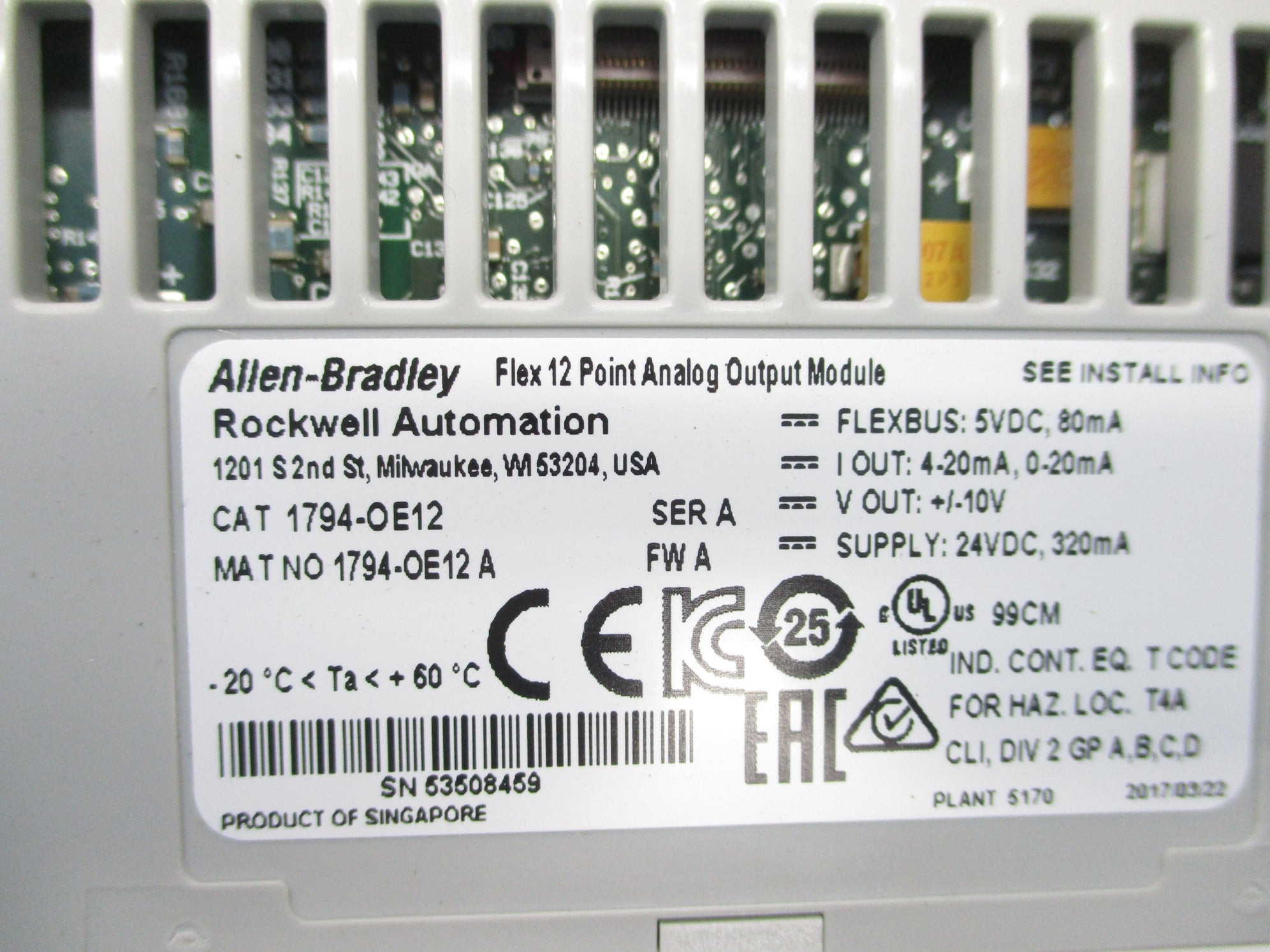 ALLEN BRADLEY 1794-OE12 SER. A F/W A UNMP