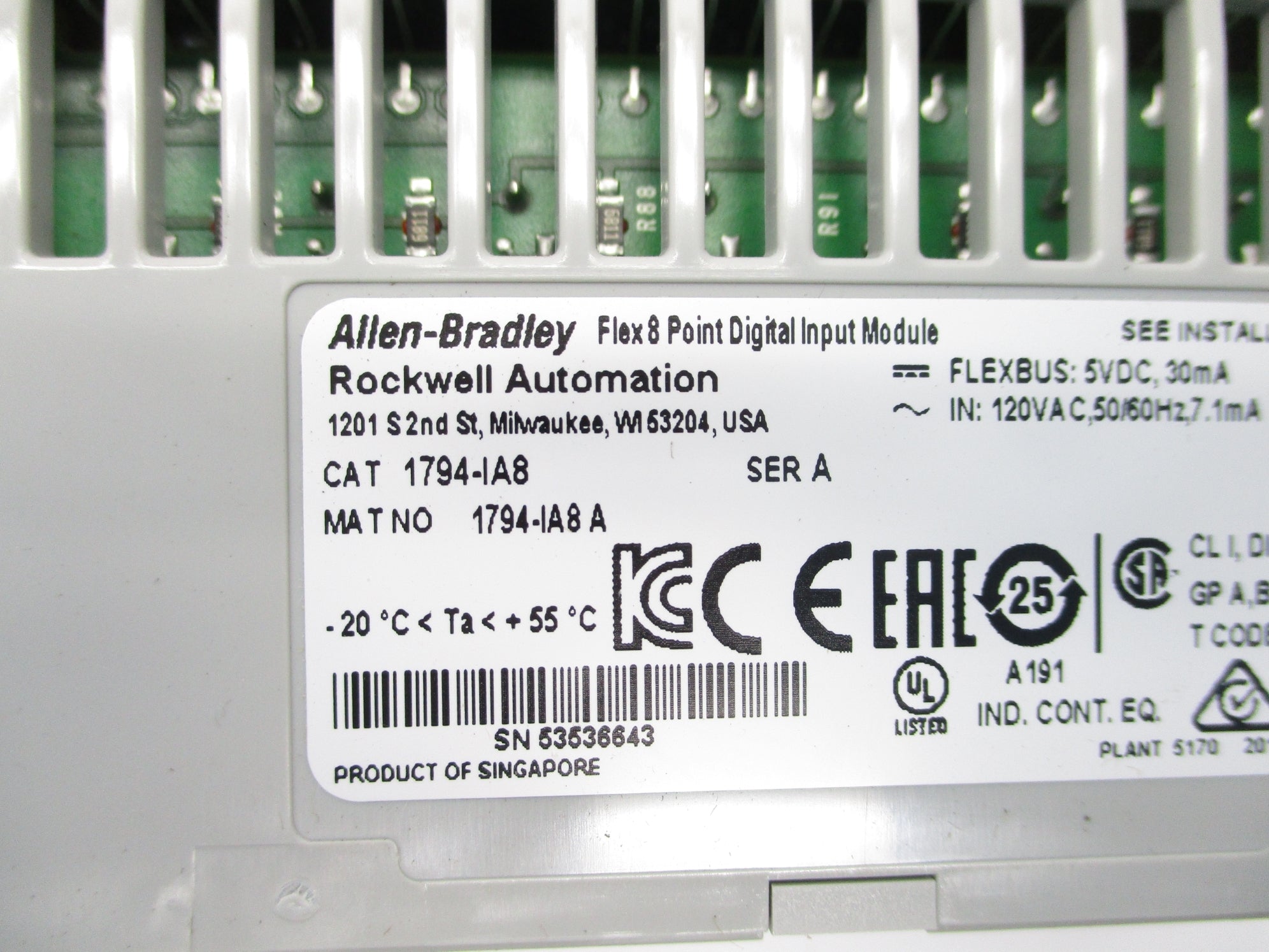 ALLEN BRADLEY 1794-IA8 SER. A UNMP