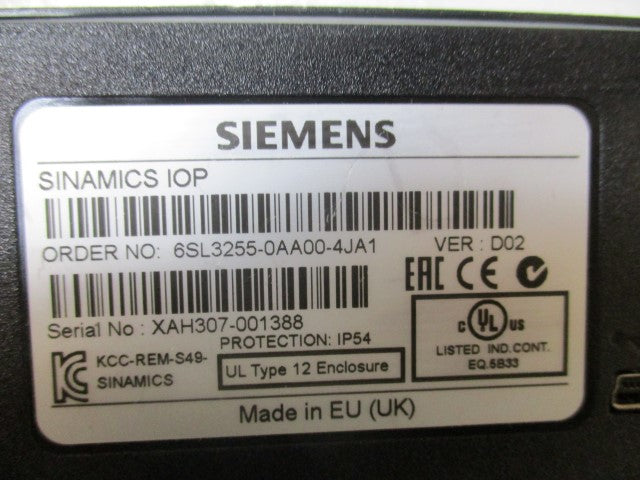SIEMENS 6SL3255-0AA00-4JA1 OPERATOR PANEL *USED*