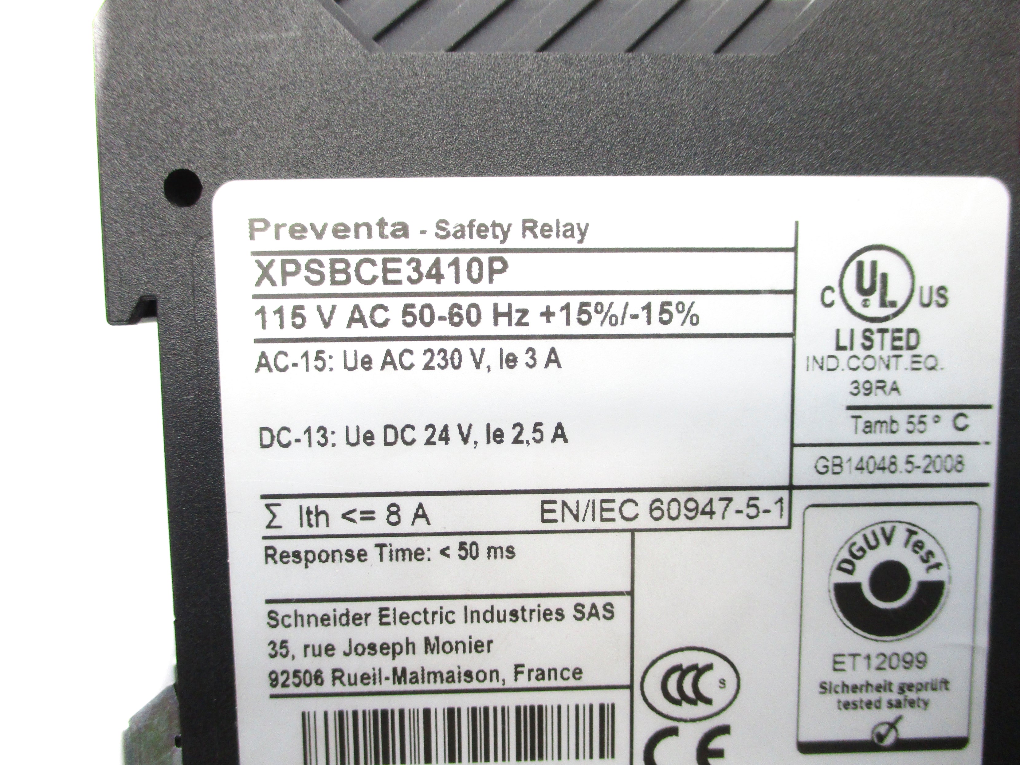 SCHNEIDER ELECTRIC XPSBCE3410P 115VAC NSNP
