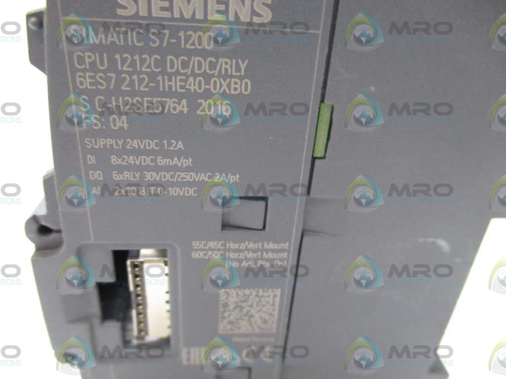 SIEMENS SIMATIC S7-1200 6ES7 212-1HE40-0XB0 CPU MODULE *USED*