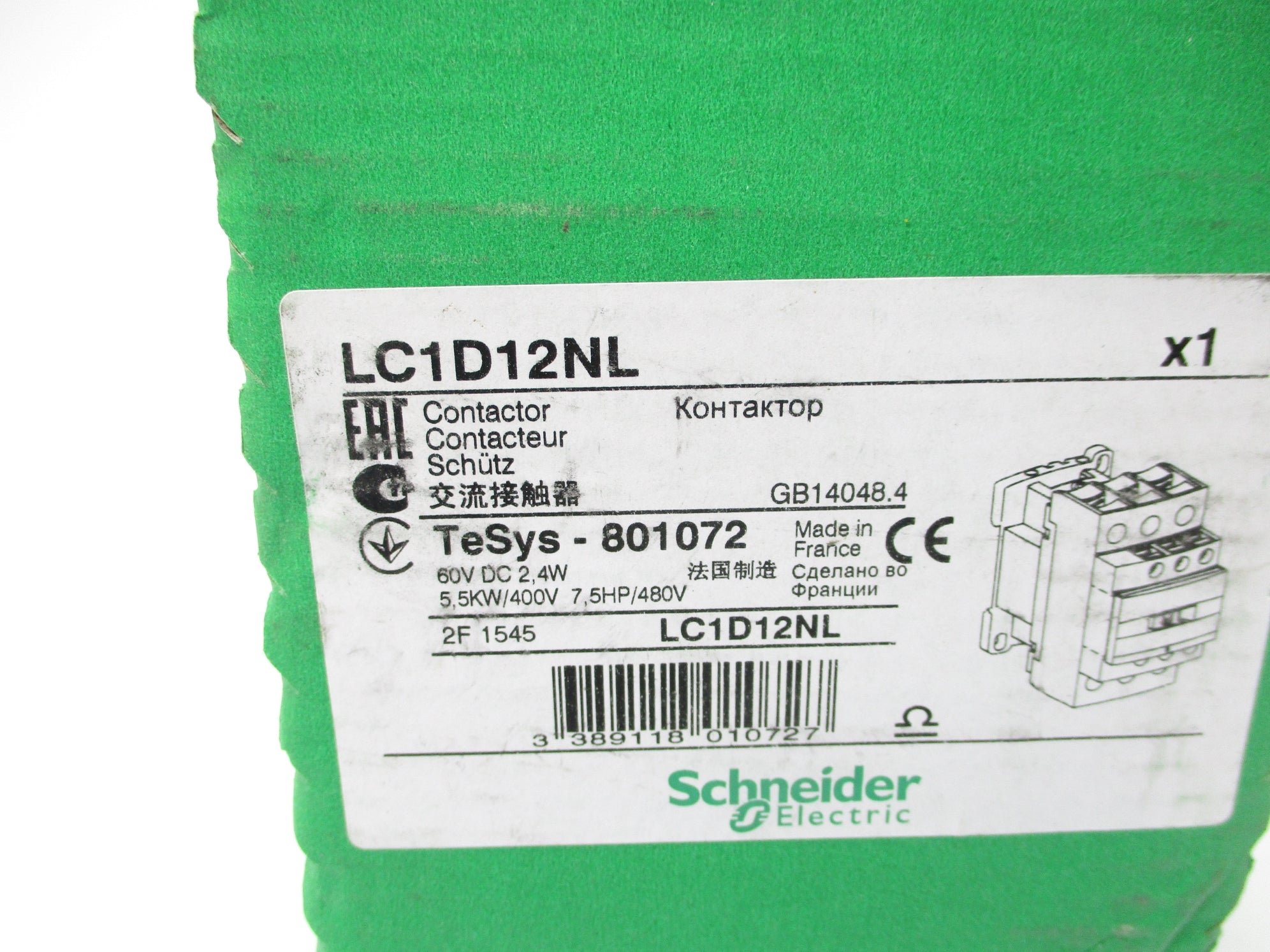 SCHNEIDER ELECTRIC LC1D12NL 60VDC NSFS