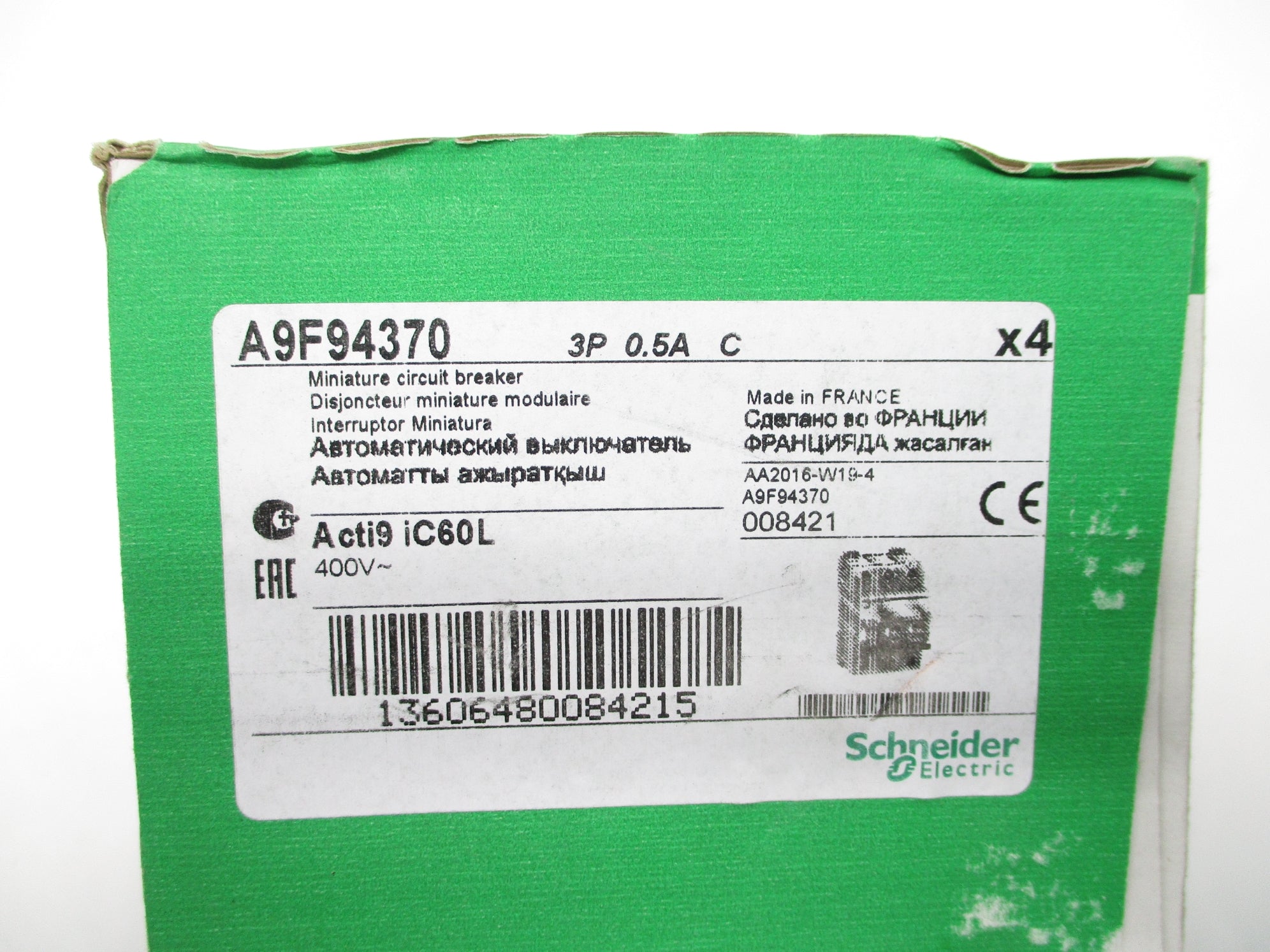 SCHNEIDER ELECTRIC A9F94370 0.5A 400V (PKG OF 4) NSFS