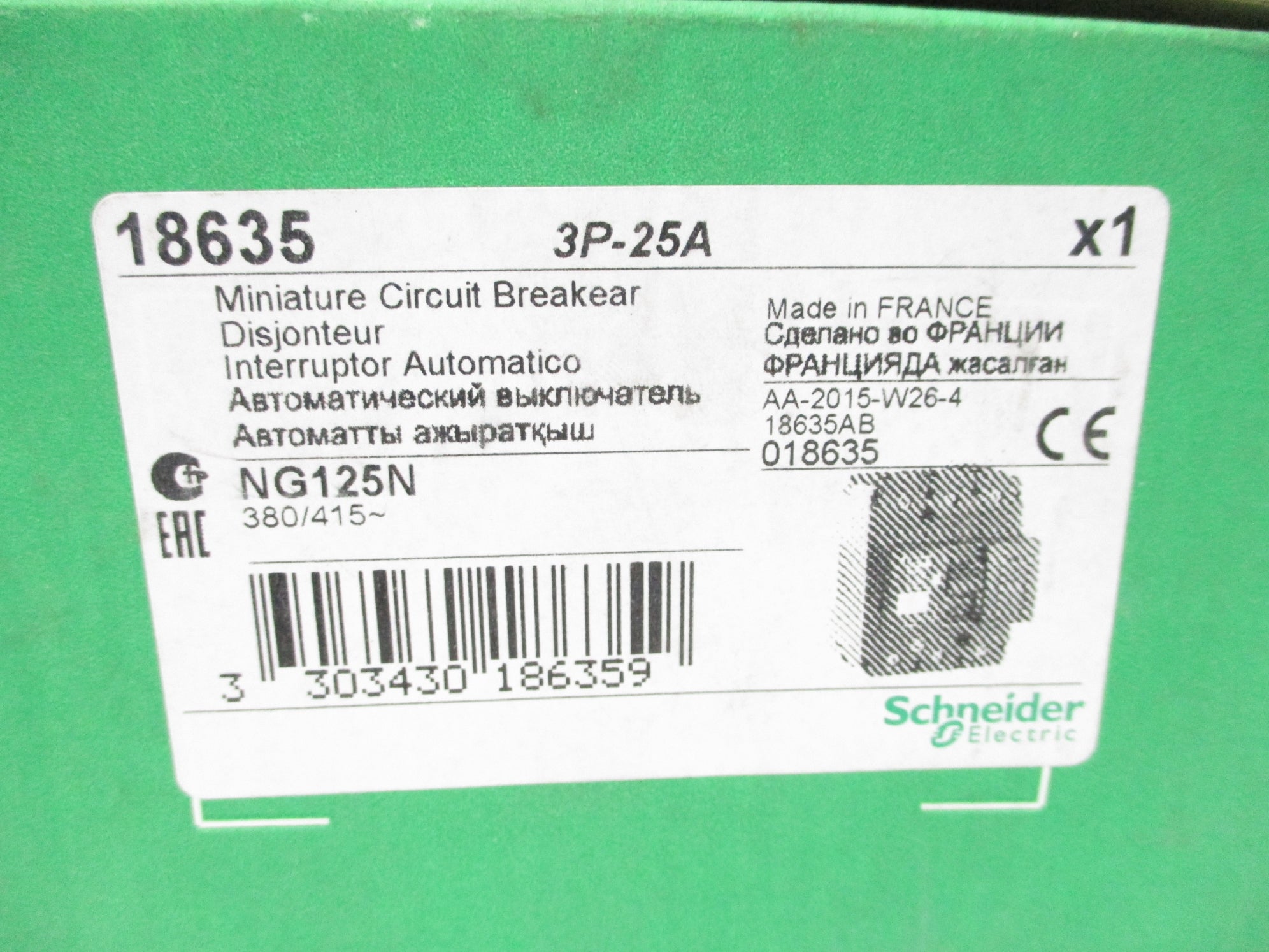 SCHNEIDER ELECTRIC 18635 25A 380/415V NSMP