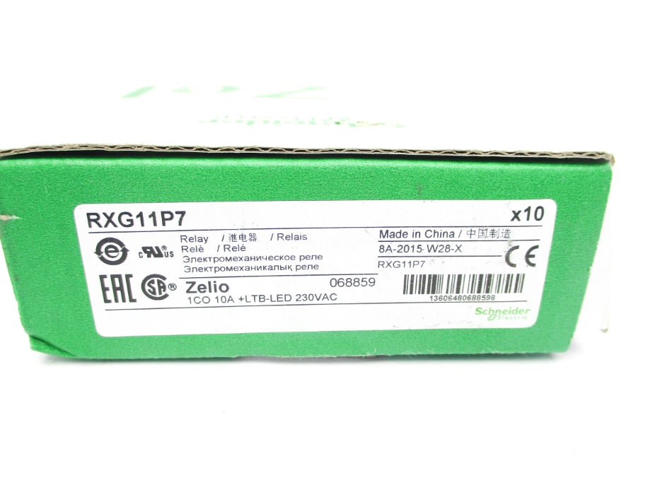 SCHNEIDER ELECTRIC RXG11P7 10A 230VAC (PKG OF 10) NSMP