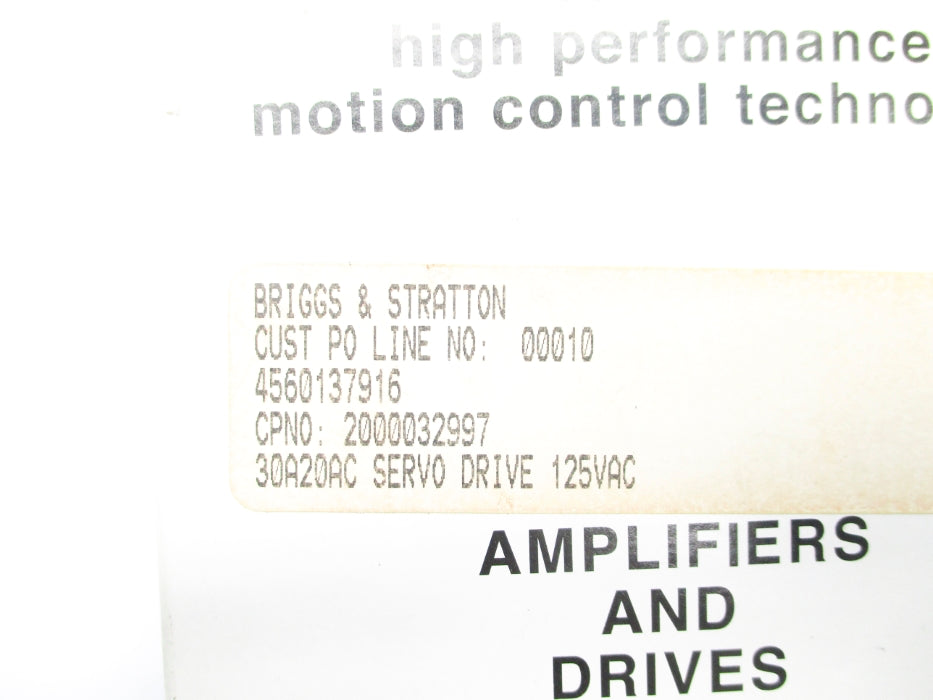 ADVANCED MOTION CONTROLS 30A20AC NSMP