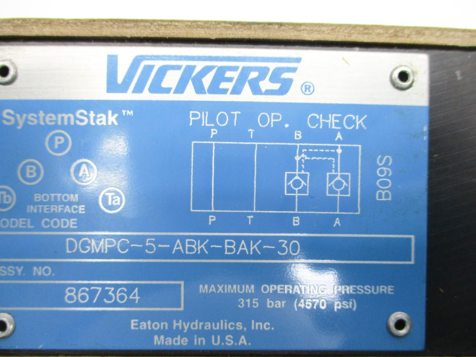 VICKERS DGMPC5ABKBAK30 867364 4570PSI NSNP