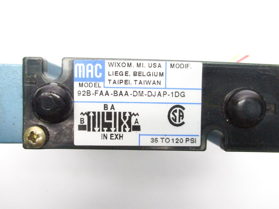 MAC 92B-FAA-BAA-DM-DJAP-1DG 120PSI 110/120V UNMP