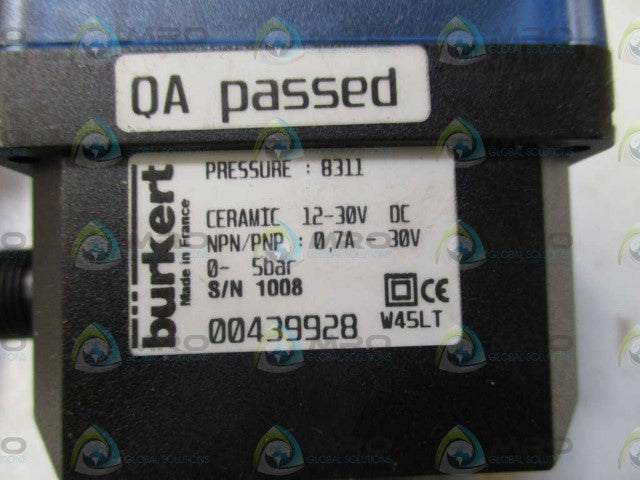 BURKERT 8311 PRESSURE TRANSMITTER ANALOG OUTPUT (AS PICTURED) *NEW NO BOX*