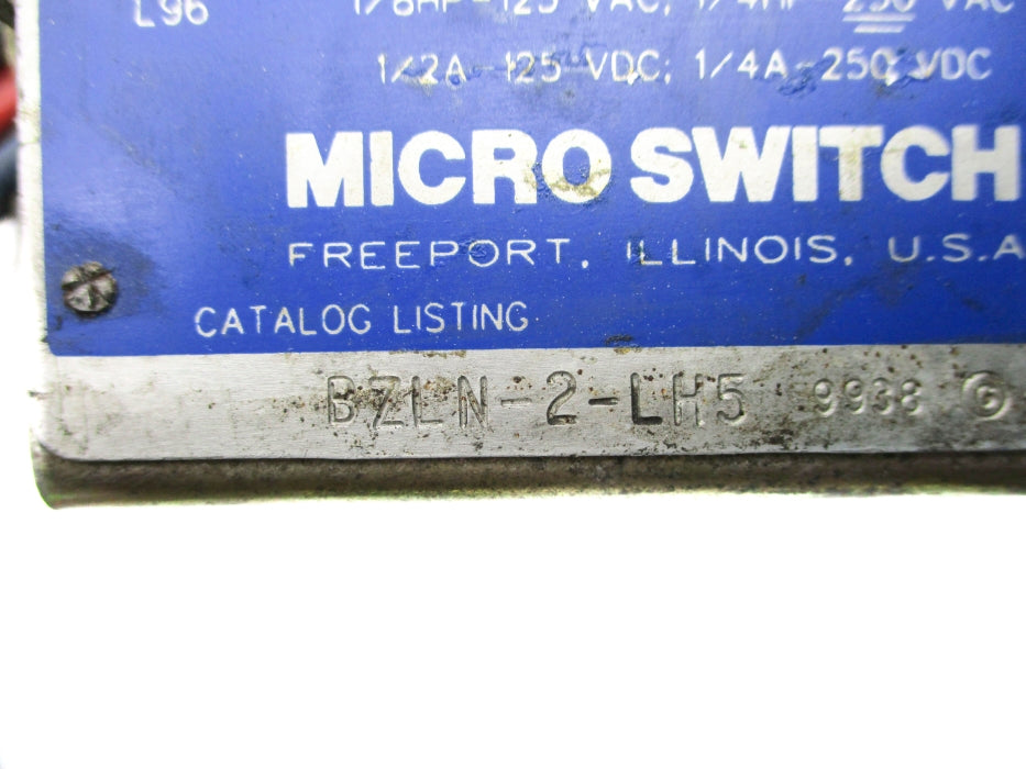 MICRO SWITCH BZLN-2-LH5 480VAC 15A (GREY) UNMP