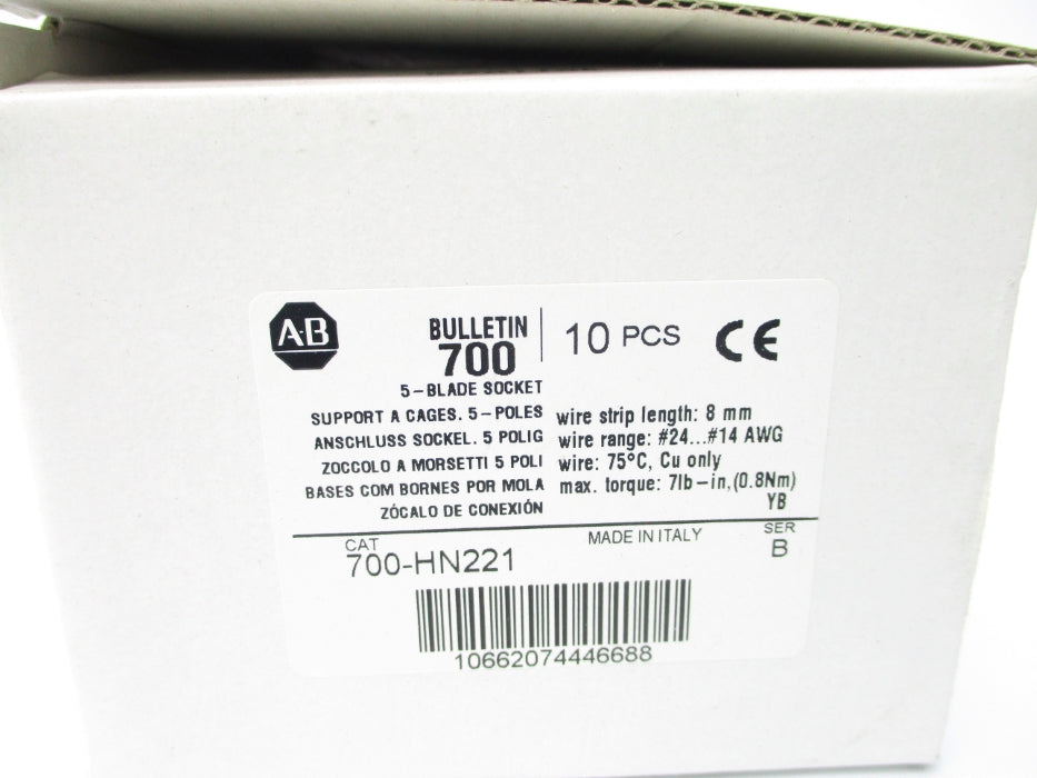 ALLEN BRADLEY 700-HN221 SER. B 300V 16A (PKG OF 10) NSMP