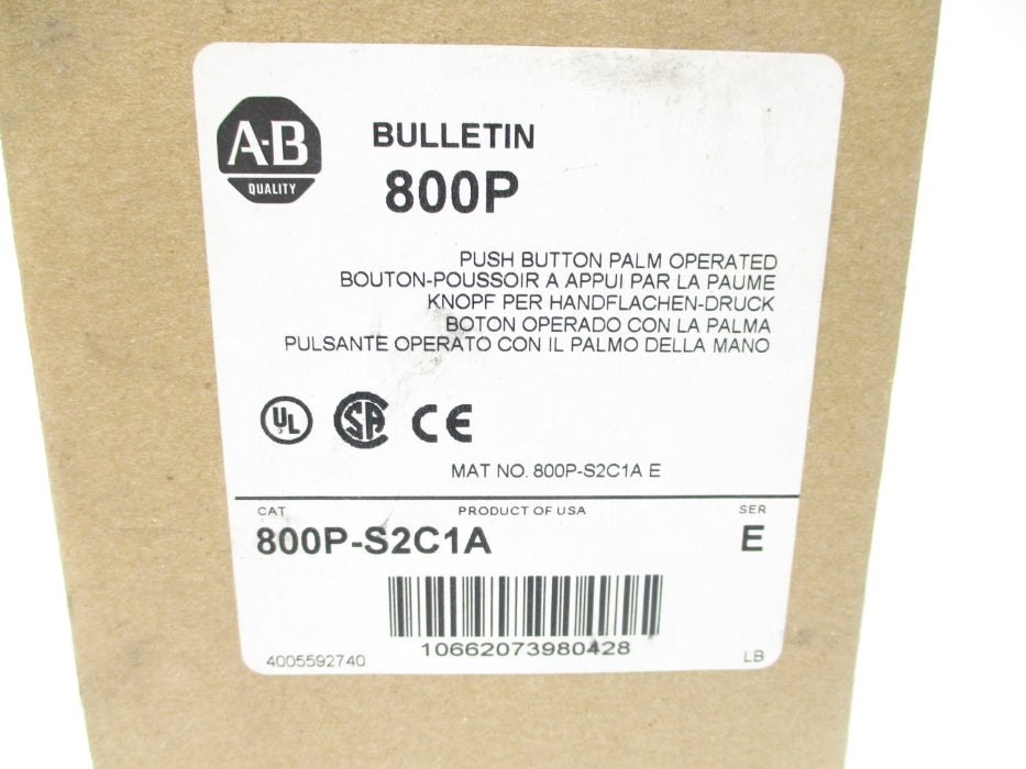 ALLEN BRADLEY 800P-S2C1A SER. E (BR/WH) NSMP